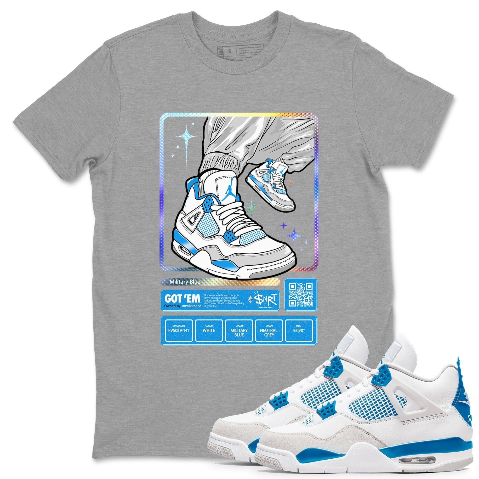 snkmatch Trading Card snkmatch Tees - Air Jordan 4 Military Blue