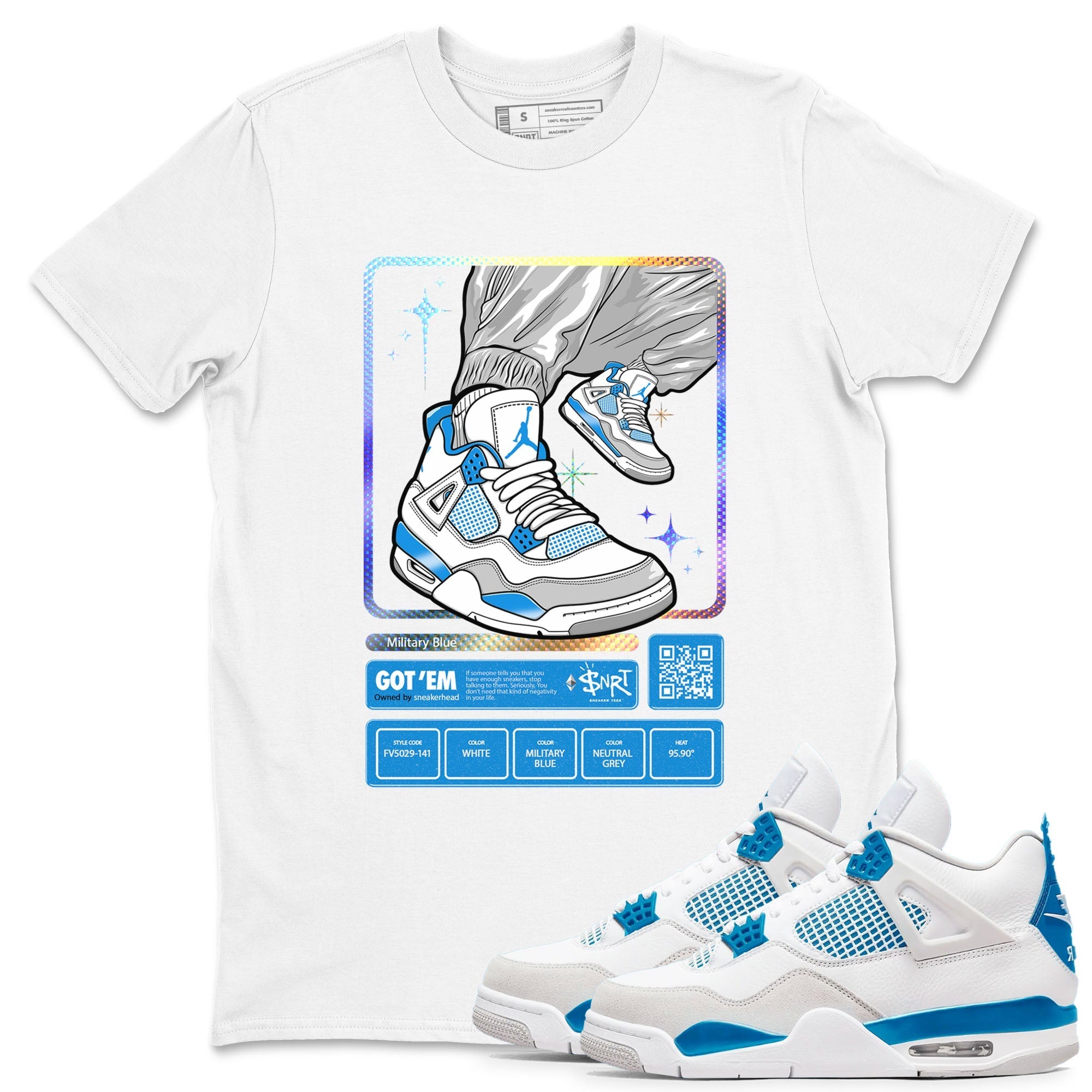 snkmatch Trading Card snkmatch Tees - Air Jordan 4 Military Blue