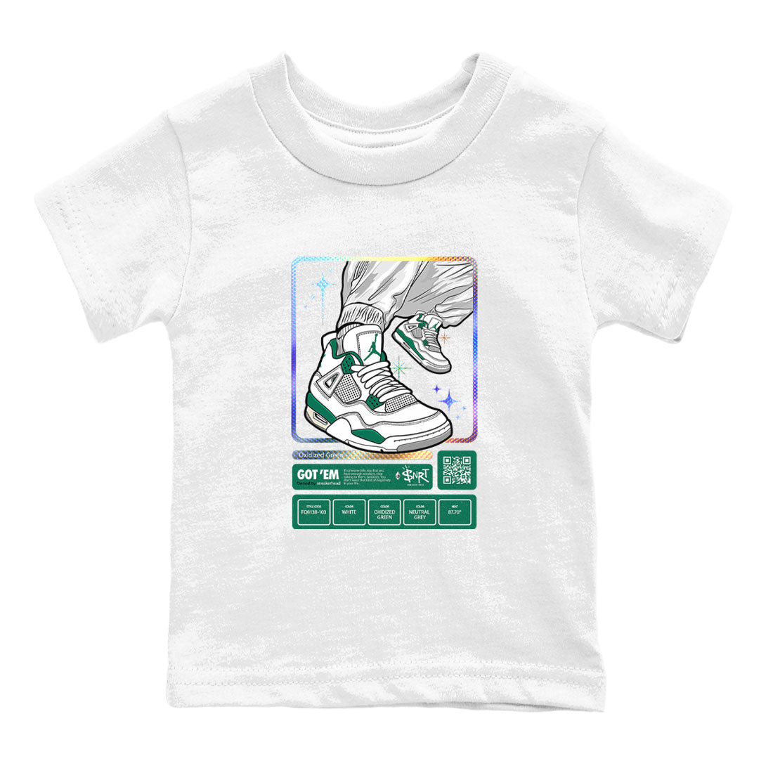 snkmatch Trading Card snkmatch Tees Kids - Air Jordan 4 Oxidized Green
