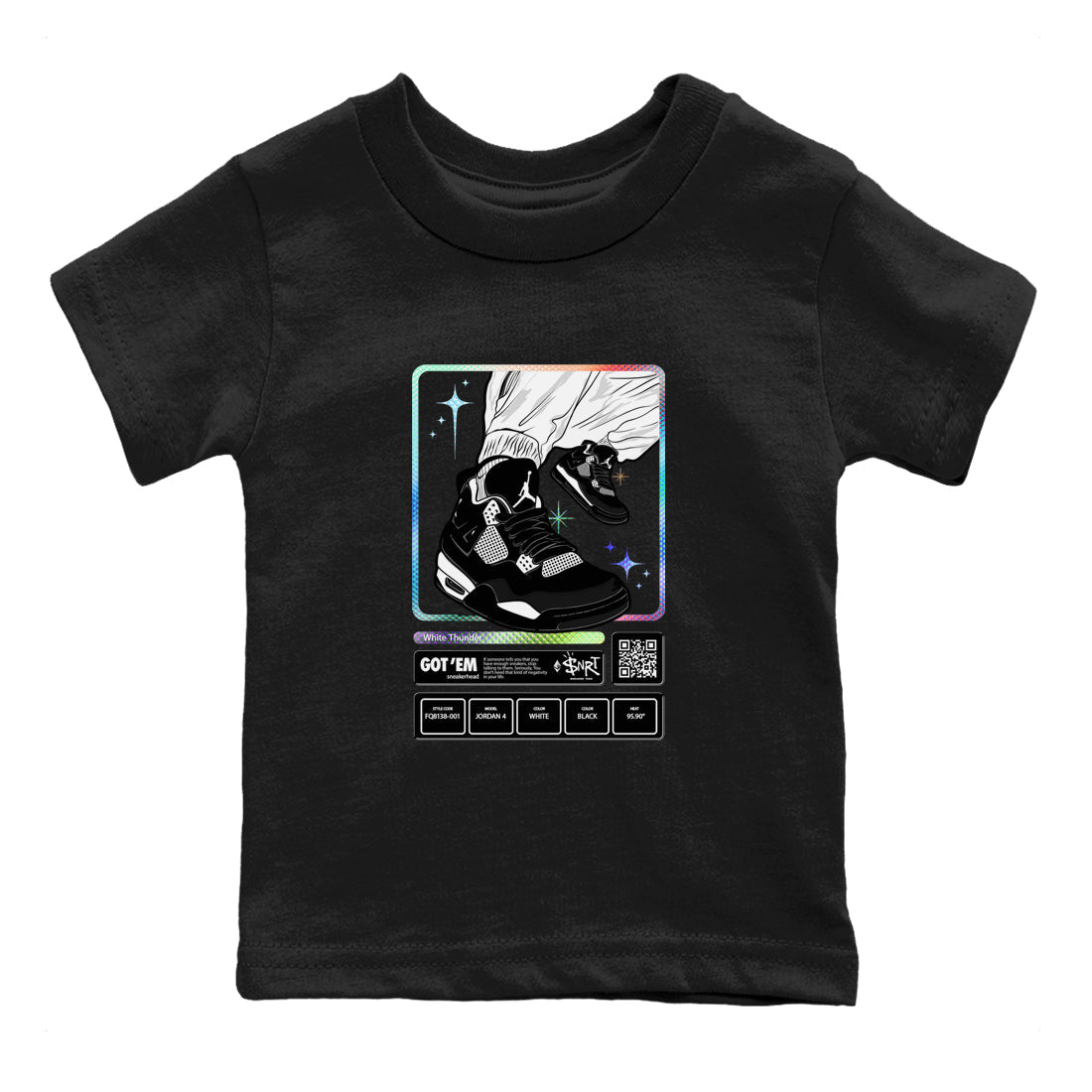 snkmatch Trading Card snkmatch Tees Kids - Air Jordan 4 White Thunder
