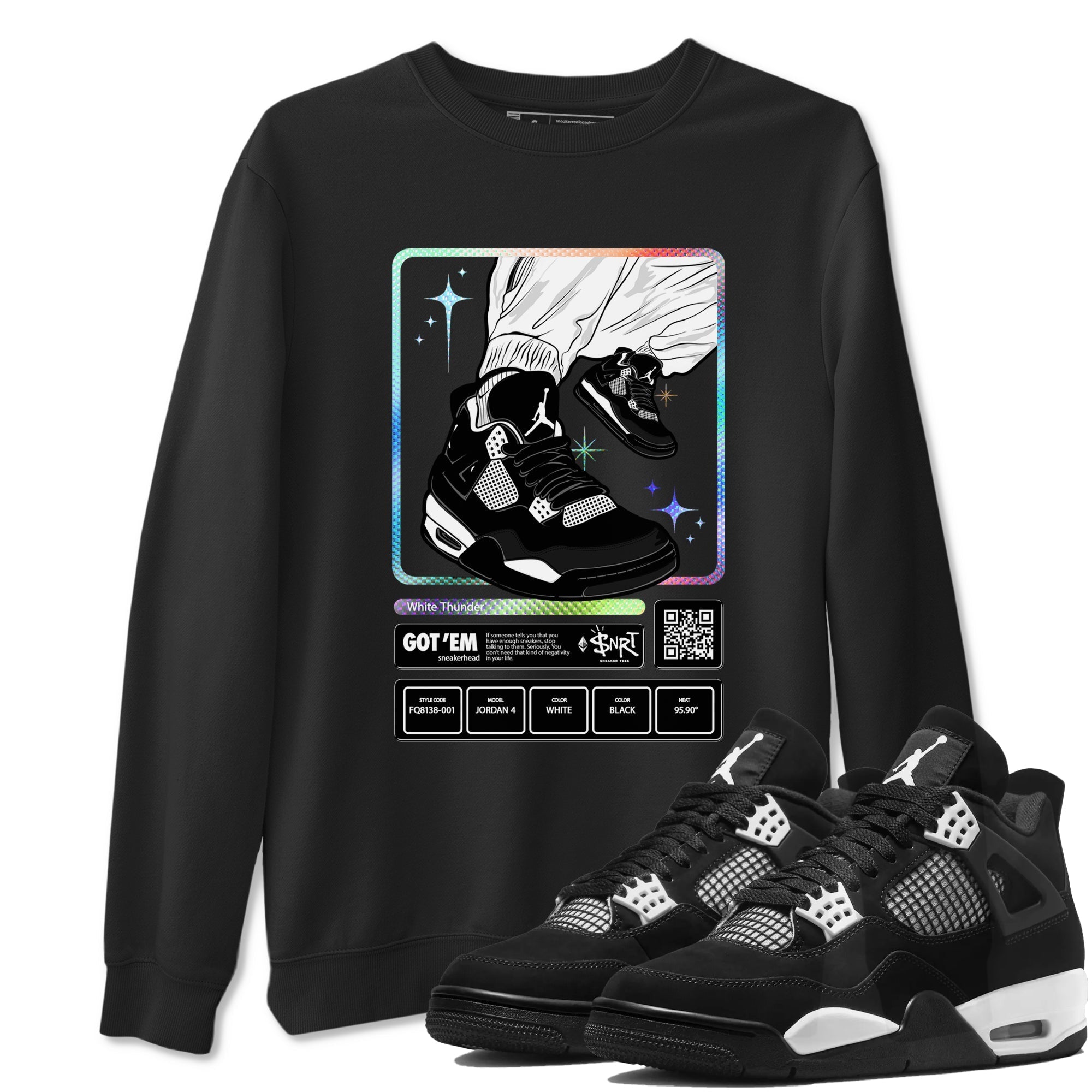 snkmatch Trading Card snkmatch Tees - Air Jordan 4 White Thunder
