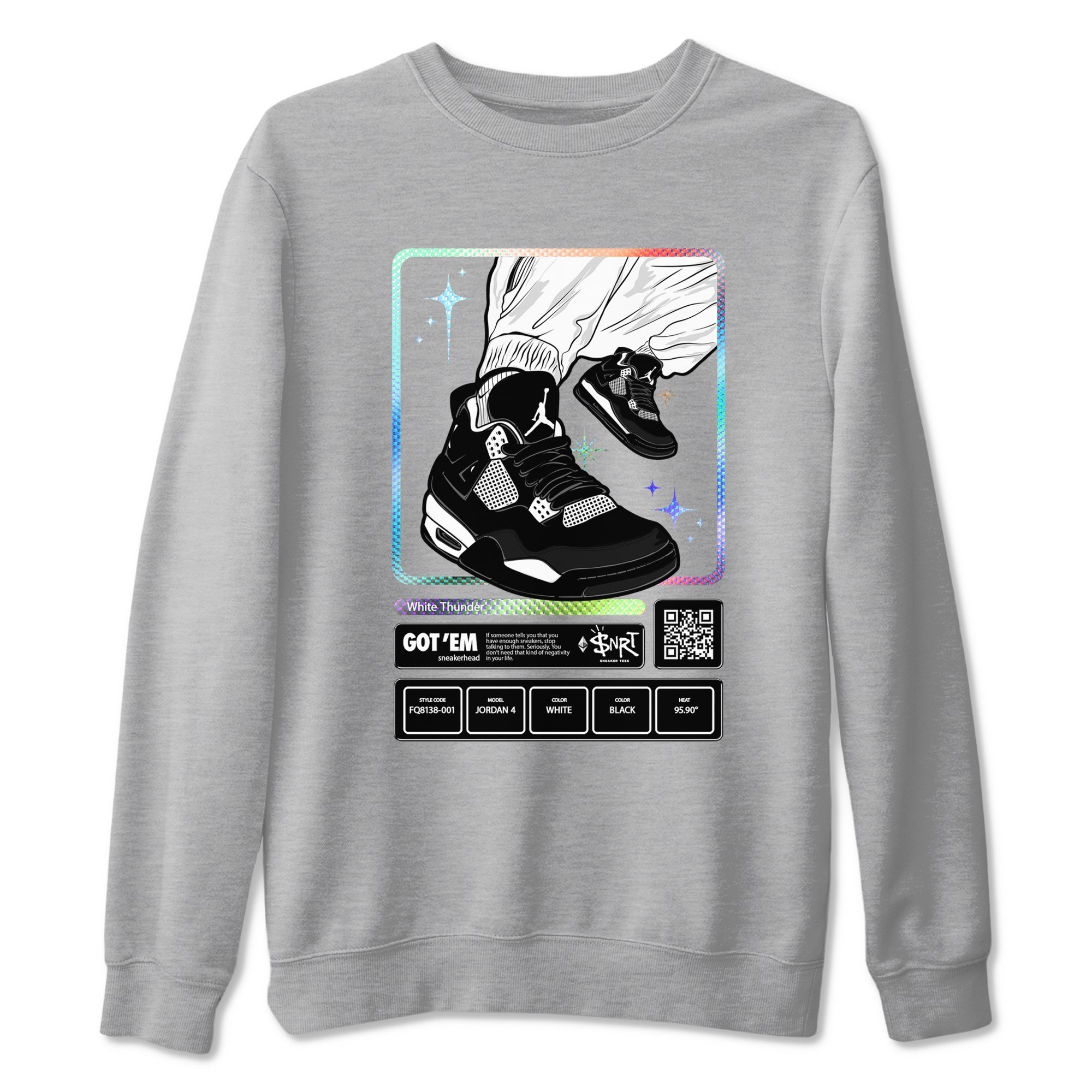 snkmatch Trading Card snkmatch Tees - Air Jordan 4 White Thunder