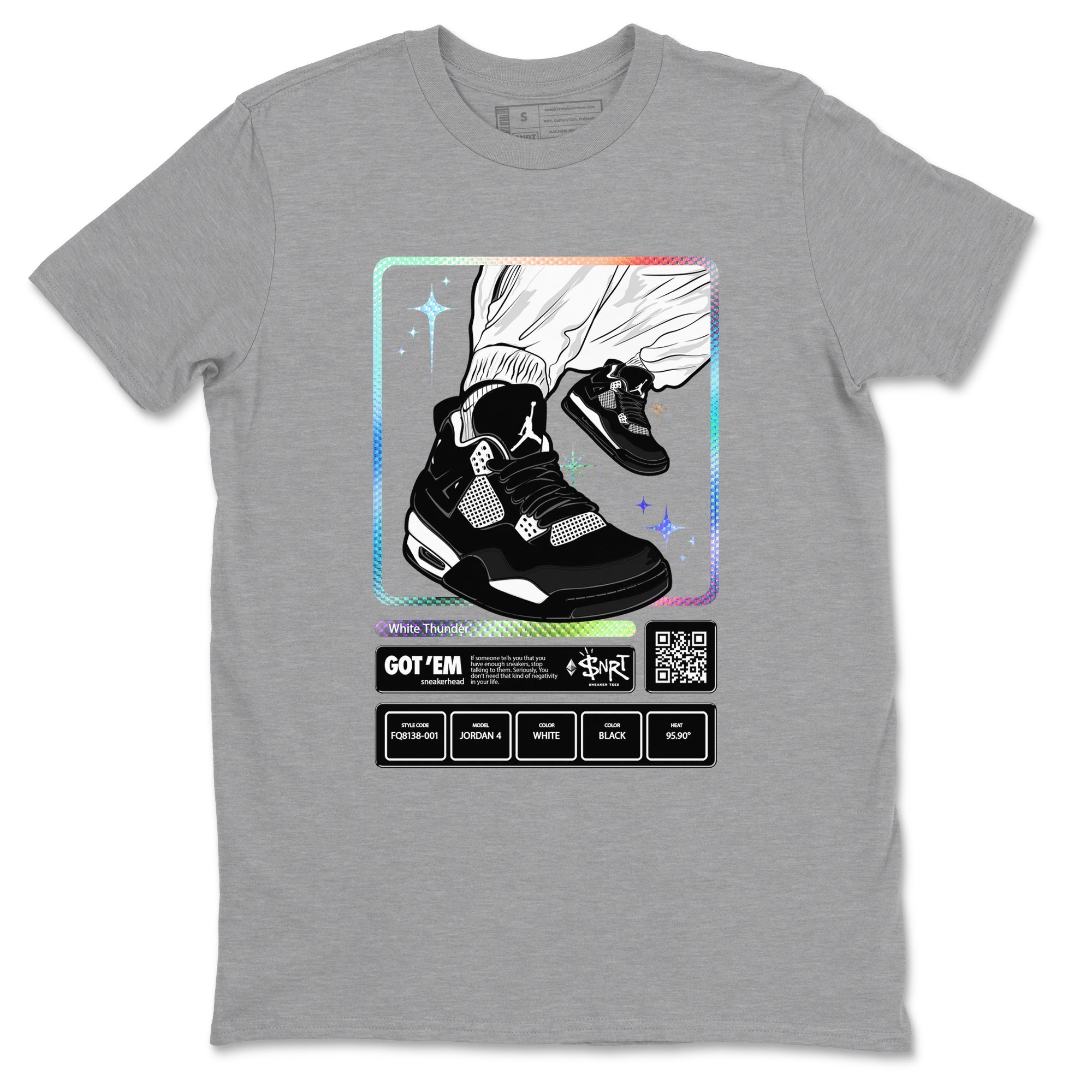 snkmatch Trading Card snkmatch Tees - Air Jordan 4 White Thunder