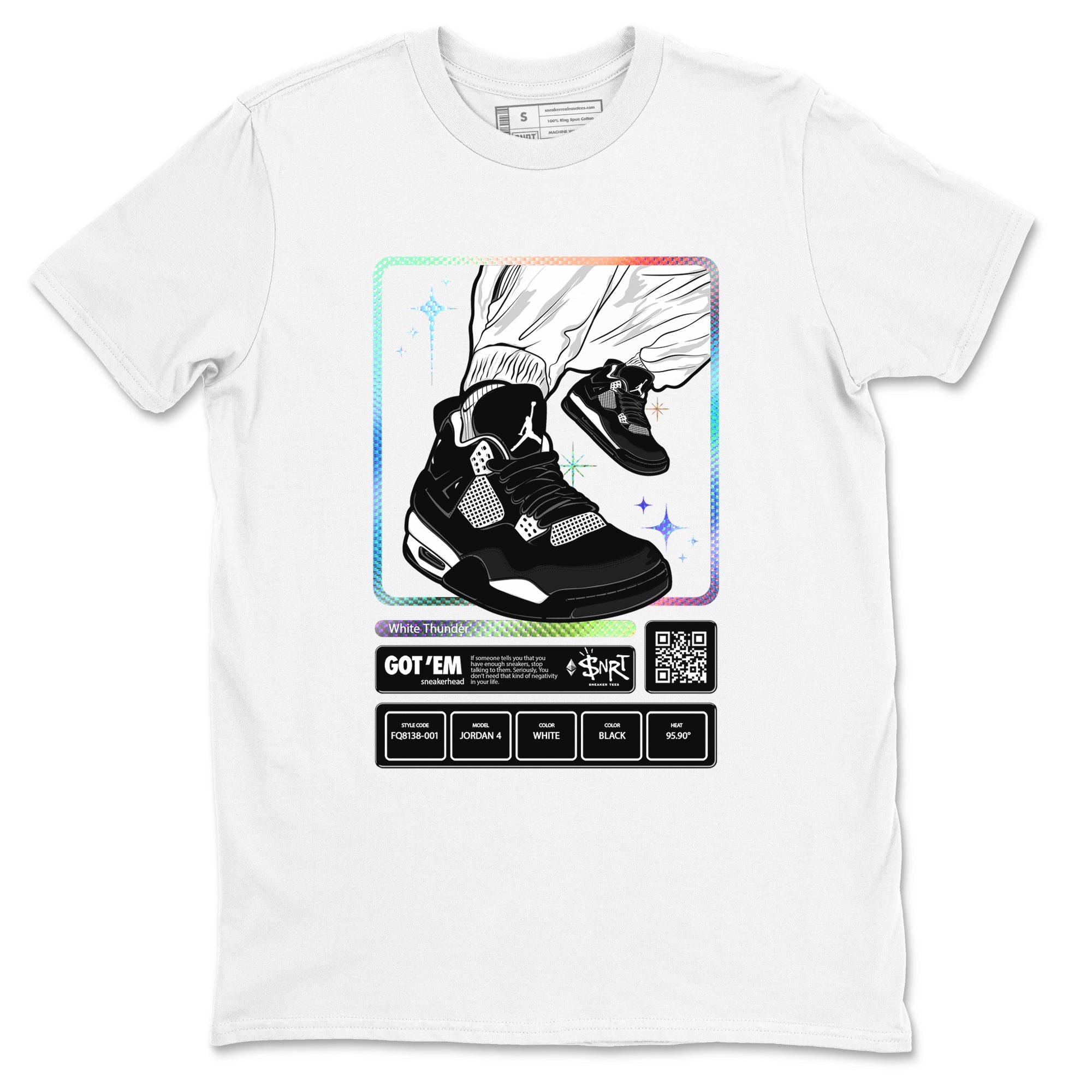 snkmatch Trading Card snkmatch Tees - Air Jordan 4 White Thunder