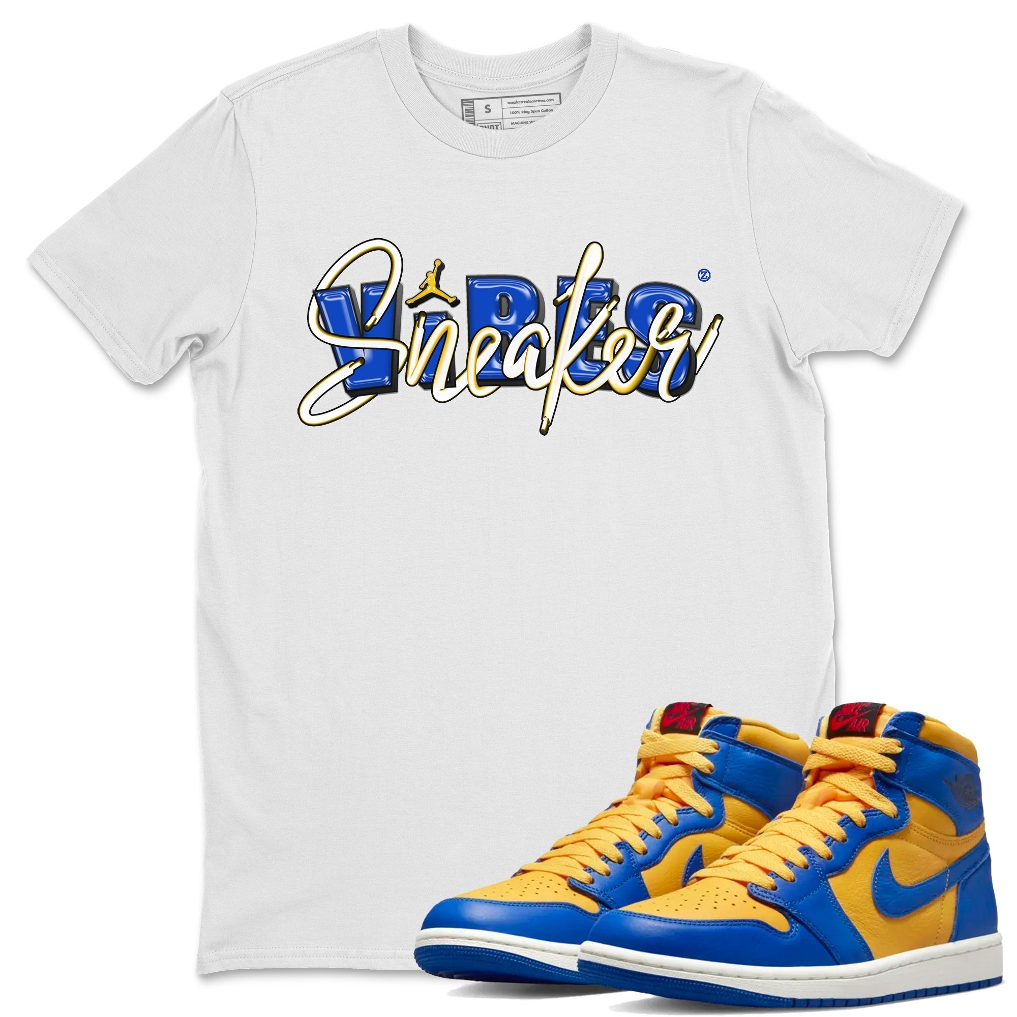 snkmatch Vibes Unisex Tops - Air Jordan 1 Game Royal Varsity Maize