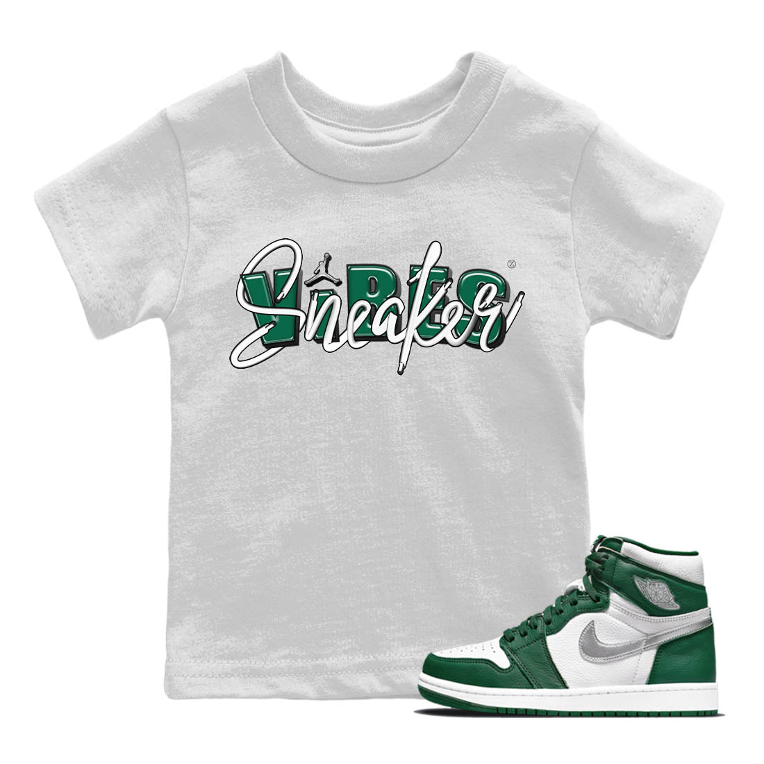 snkmatch Vibes Kids Tops - Air Jordan 1 Gorge Green