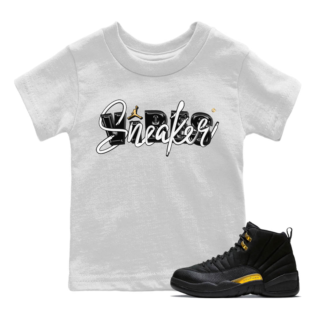 snkmatch Vibes Kids Tops - Air Jordan 12 Black Taxi