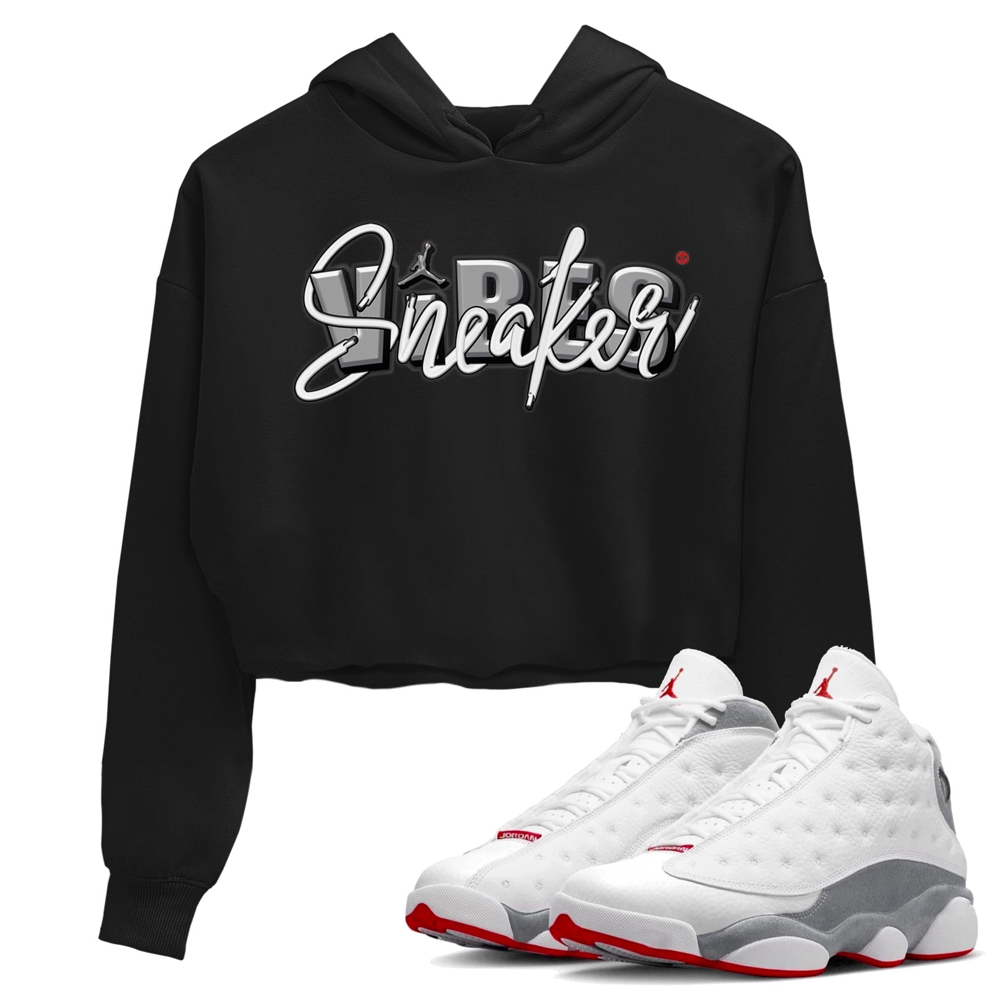 snkmatch Vibes Women's Tops - Air Jordan 13 Wolf Grey