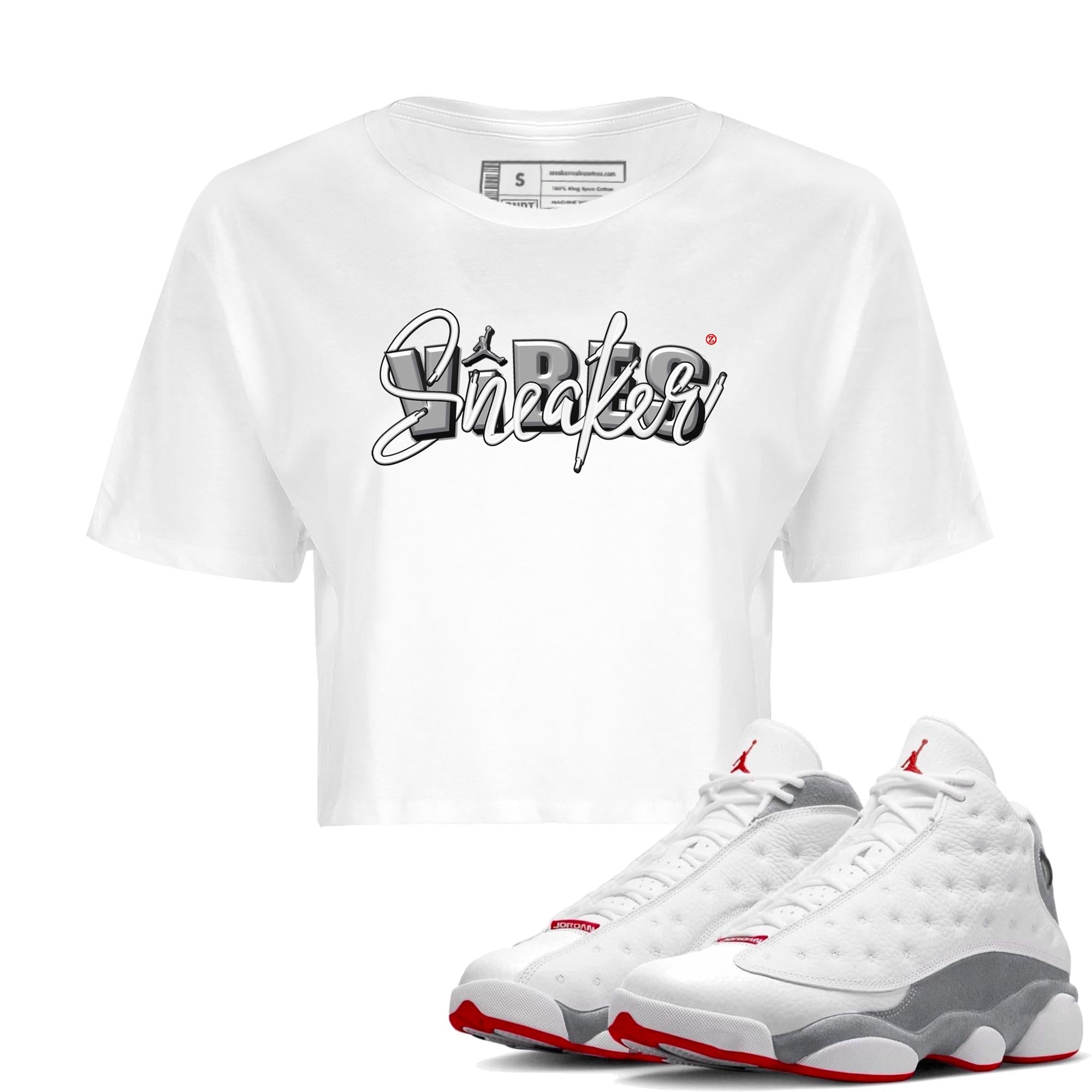 snkmatch Vibes Women's Tops - Air Jordan 13 Wolf Grey