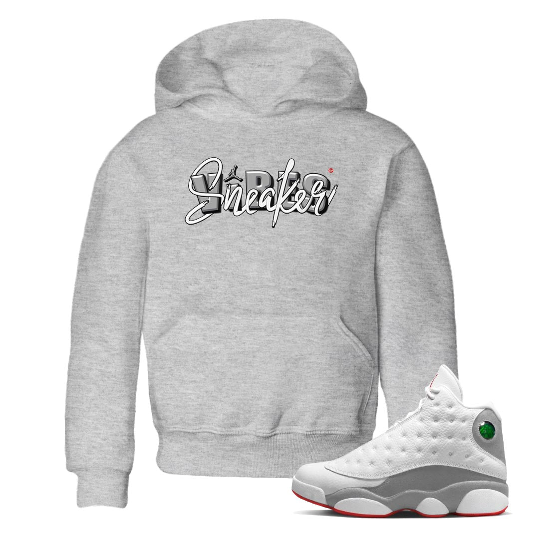 snkmatch Vibes Kids Tops - Air Jordan 13 Wolf Grey