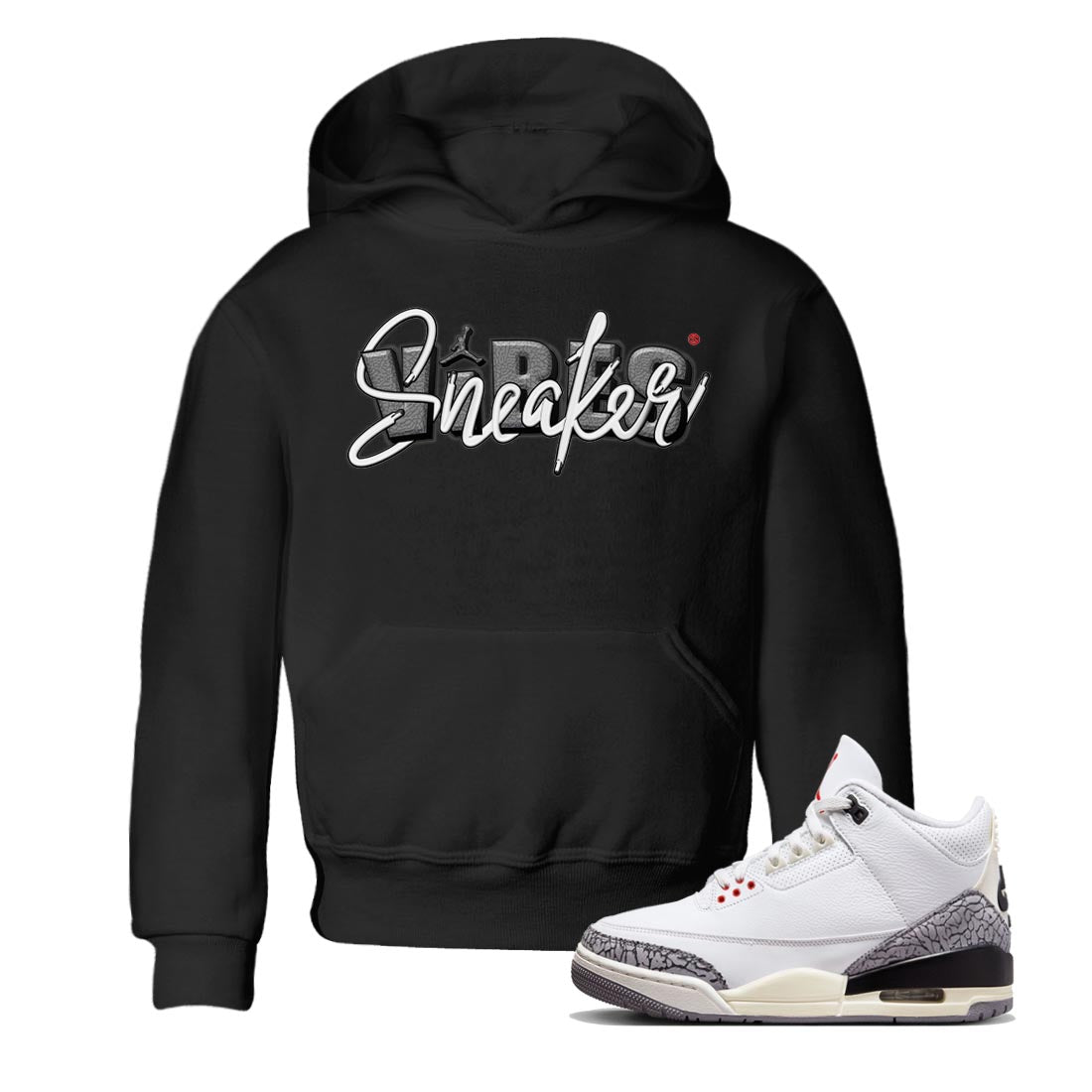 snkmatch Vibes Kids Tops - Air Jordan 3 White Cement