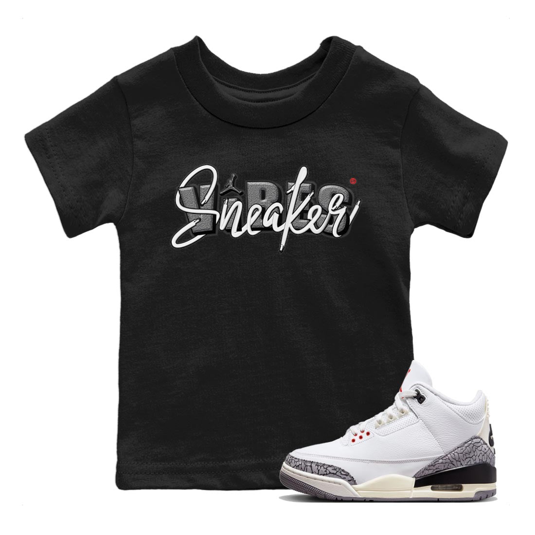 snkmatch Vibes Kids Tops - Air Jordan 3 White Cement