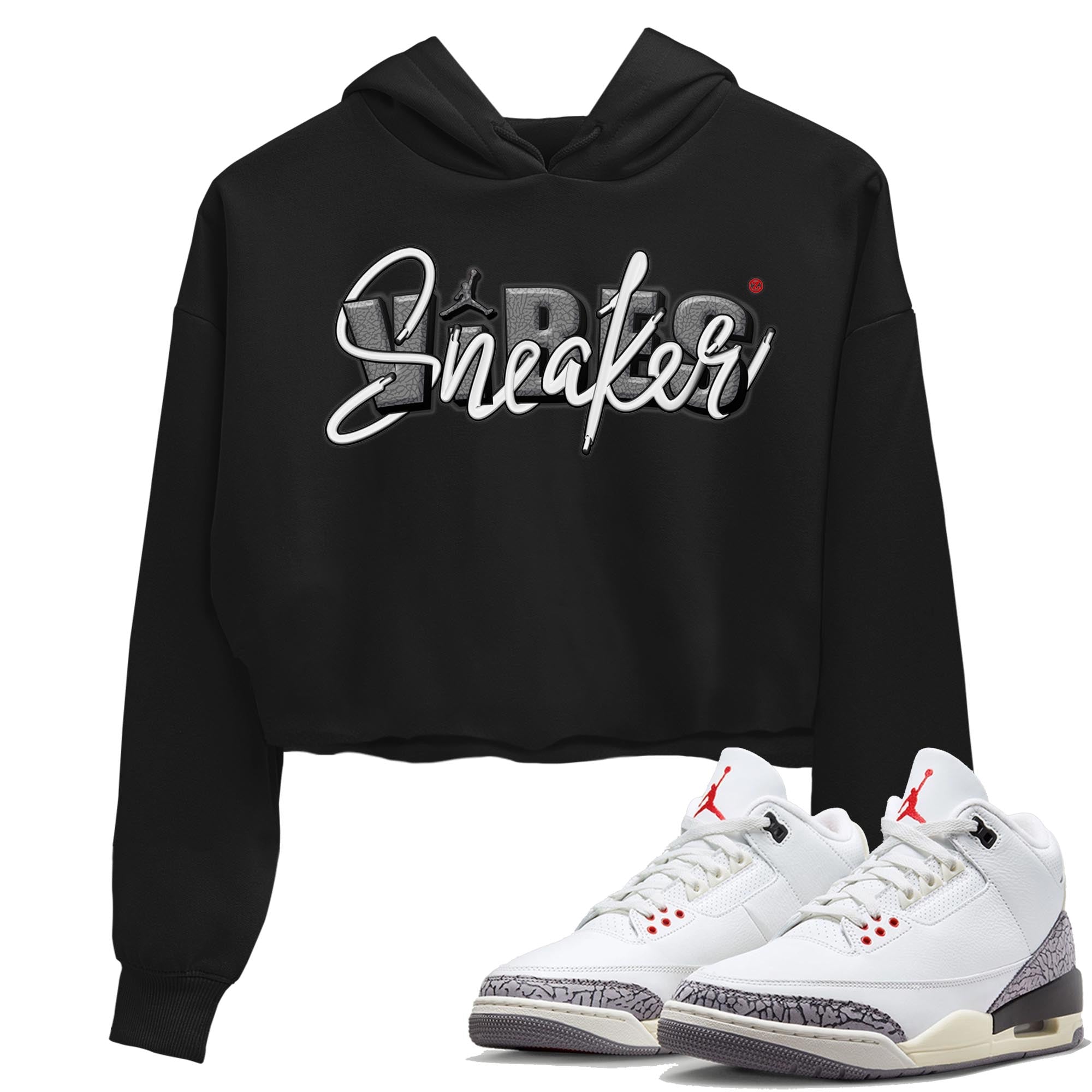 snkmatch Vibes Women's Tops - Air Jordan 3 White Cement