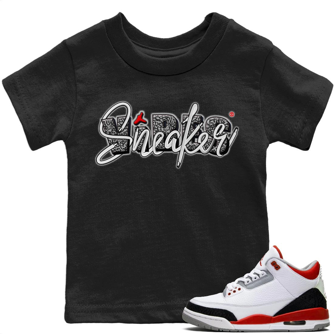 snkmatch Vibes Kids Tops - Air Jordan 3 Fire Red