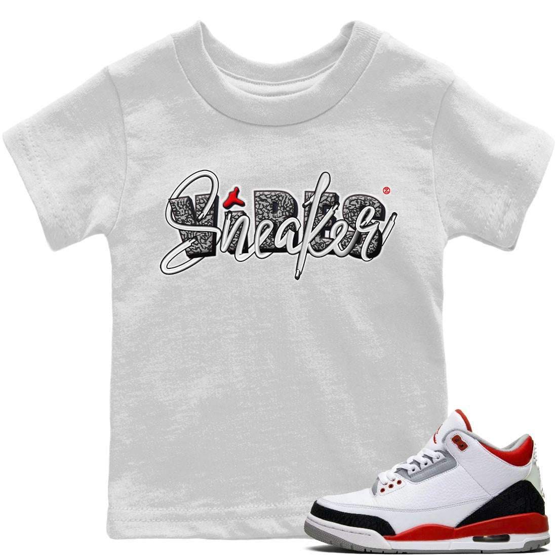 snkmatch Vibes Kids Tops - Air Jordan 3 Fire Red
