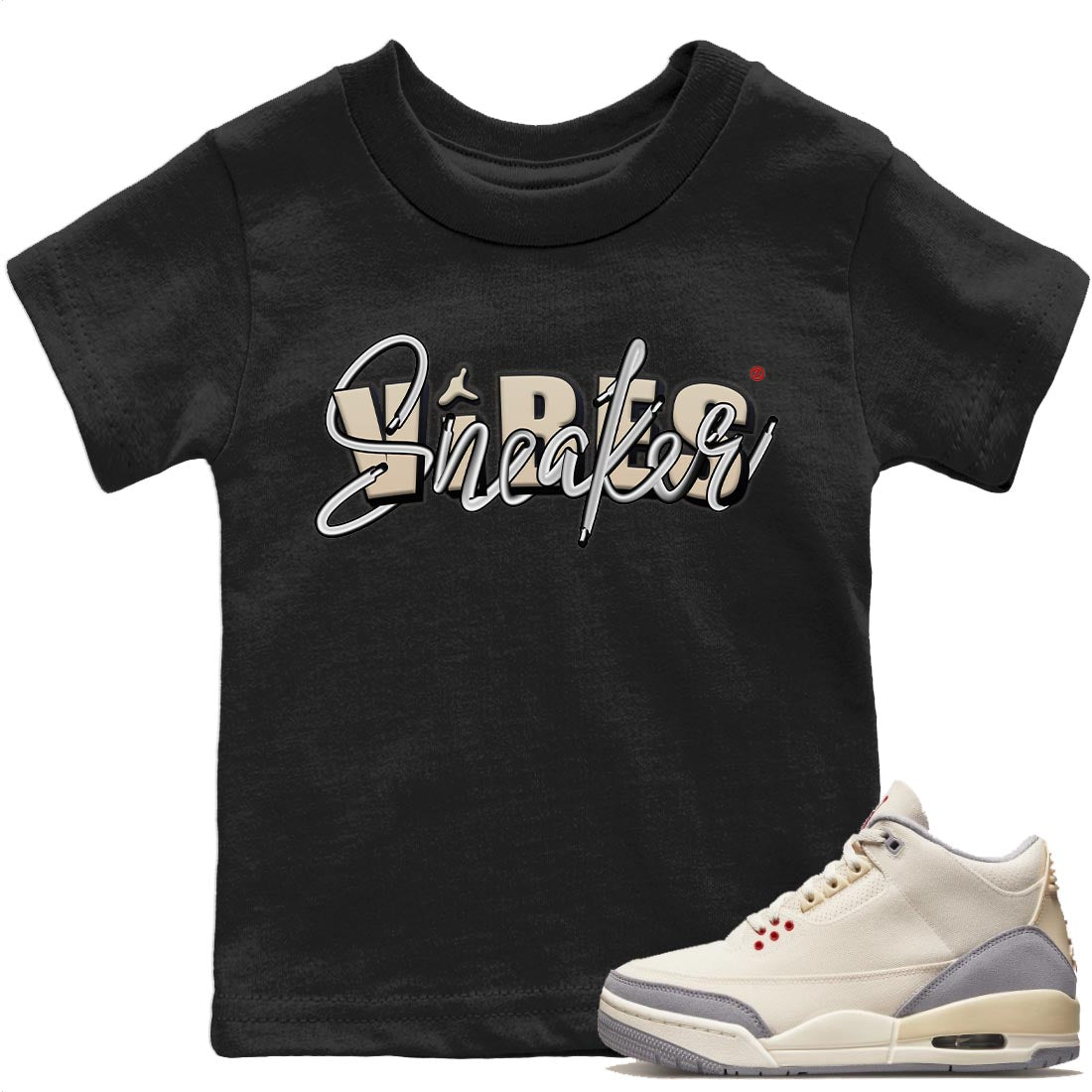 snkmatch Vibes Kids Tops - Air Jordan 3 Muslin