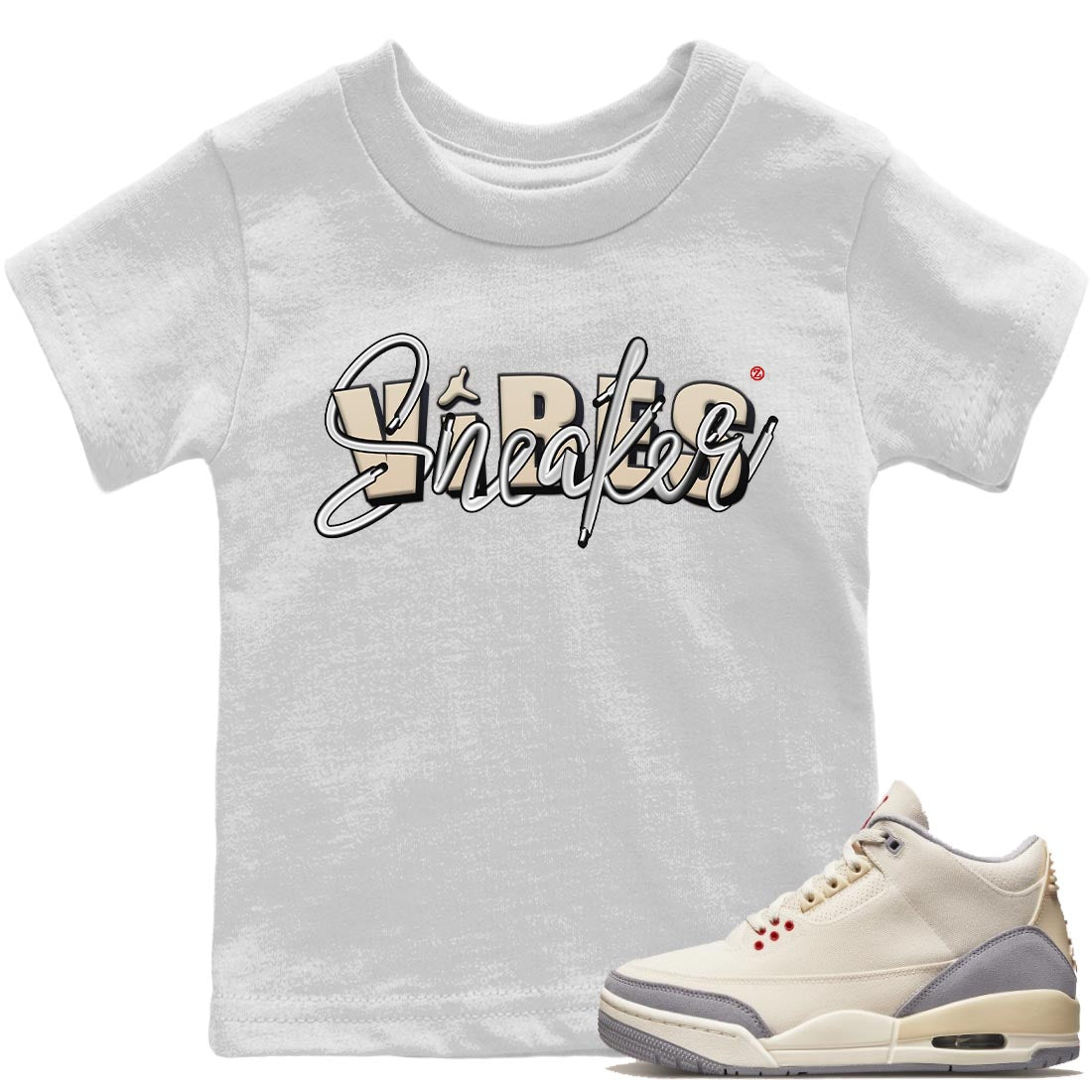 snkmatch Vibes Kids Tops - Air Jordan 3 Muslin