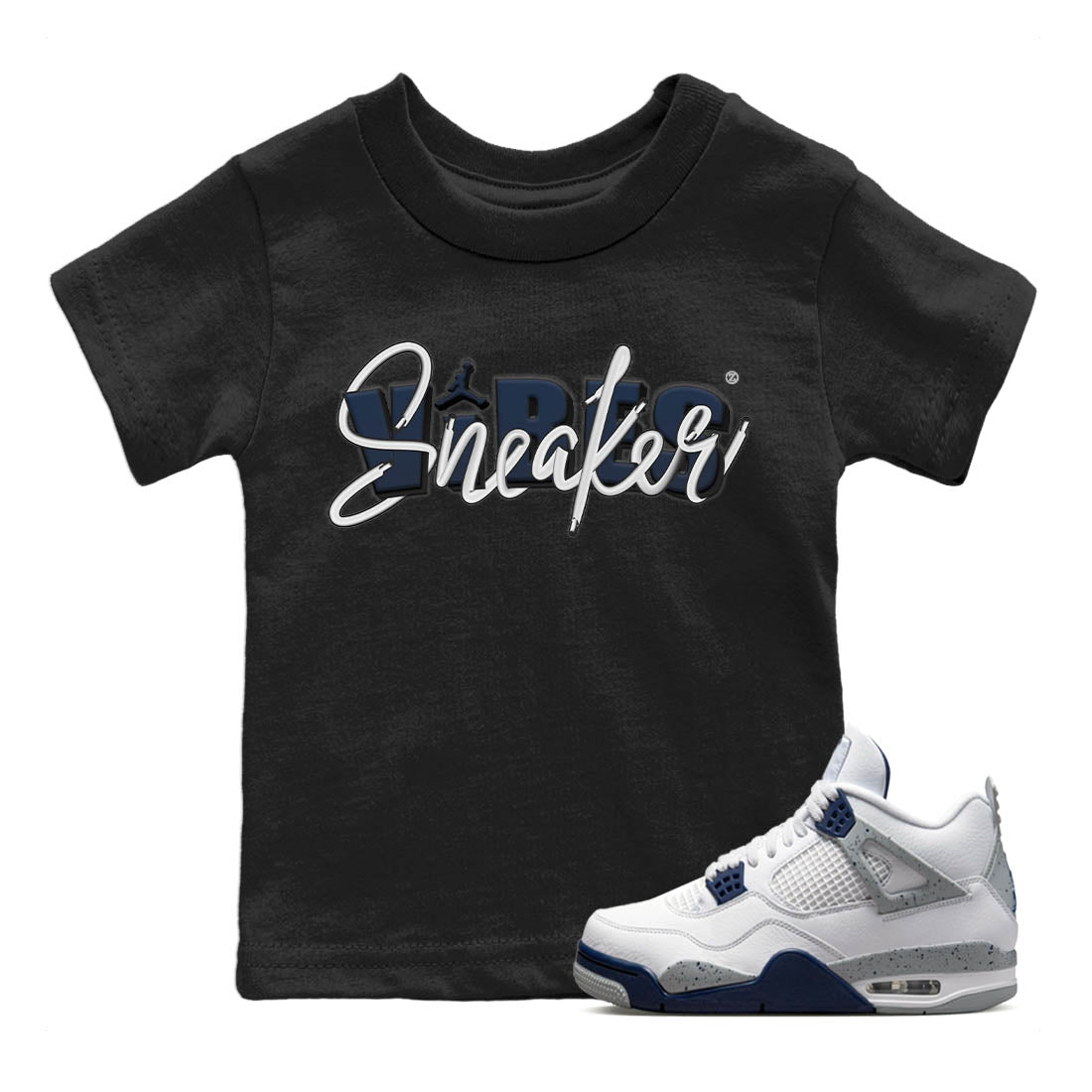 snkmatch Vibes Kids Tops - Air Jordan 4 Midnight Navy