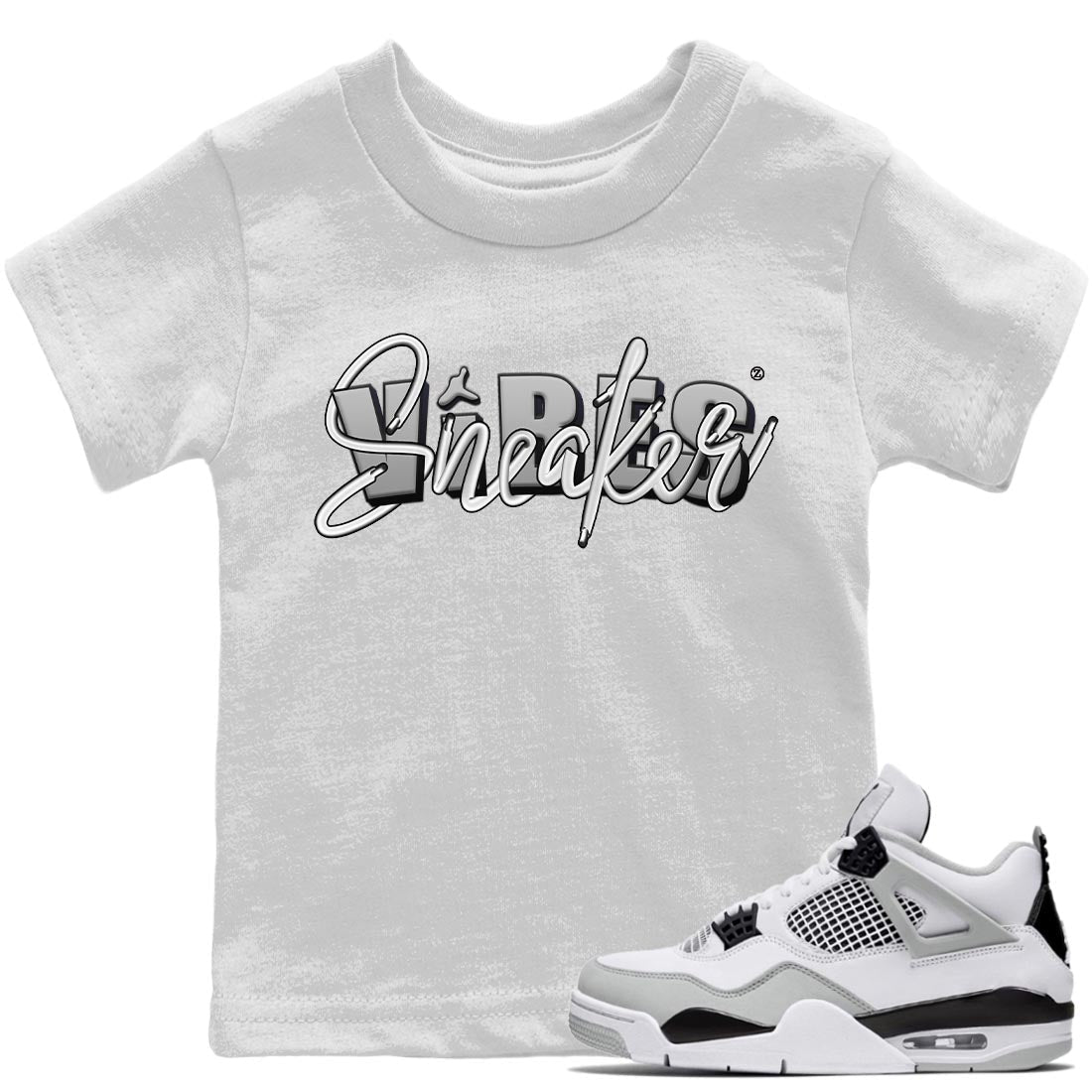 snkmatch Vibes Kids Tops - Air Jordan 4 Military Black