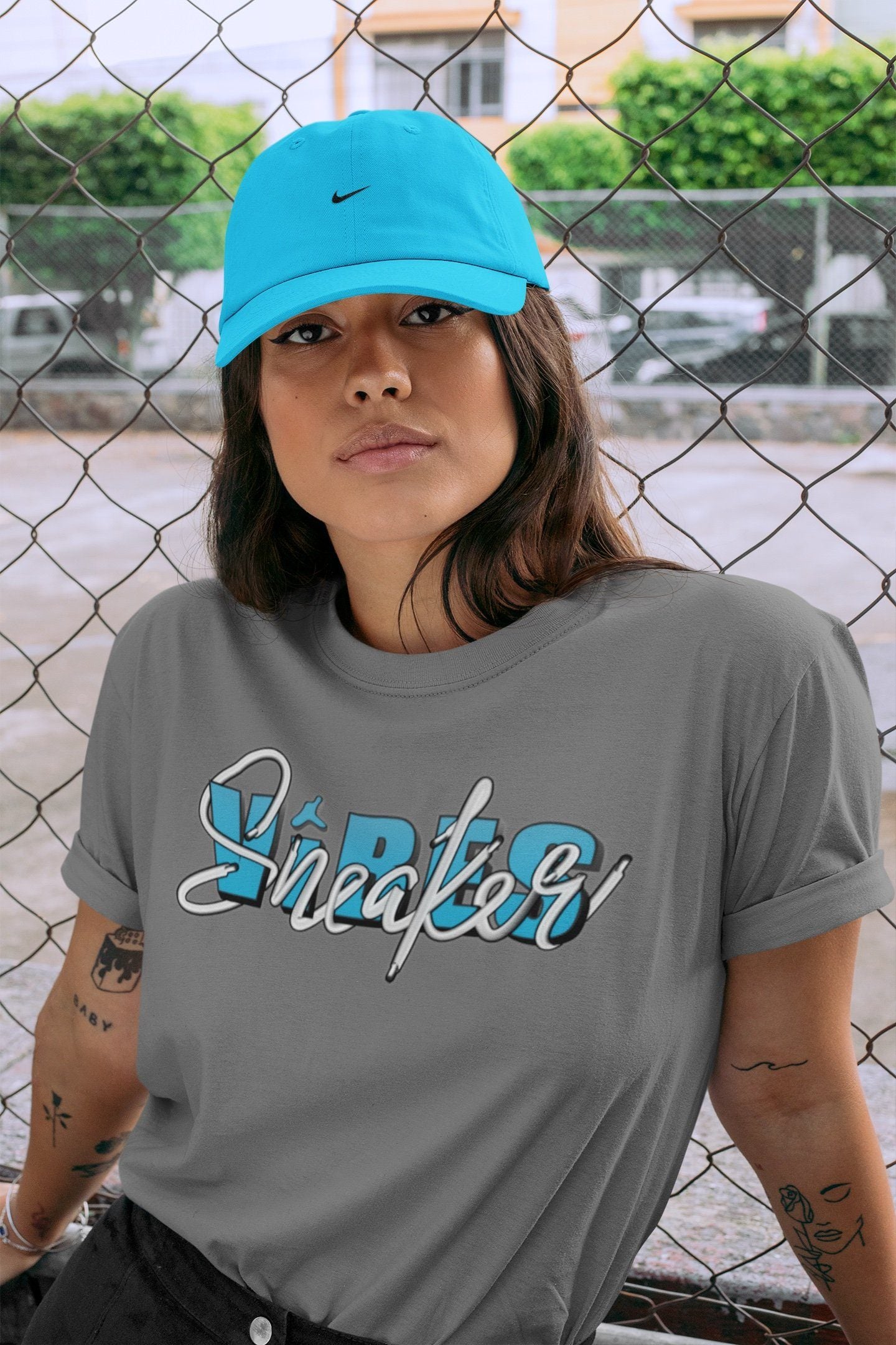 snkmatch Vibes Unisex Tops - Yeezy 700 Bright Cyan