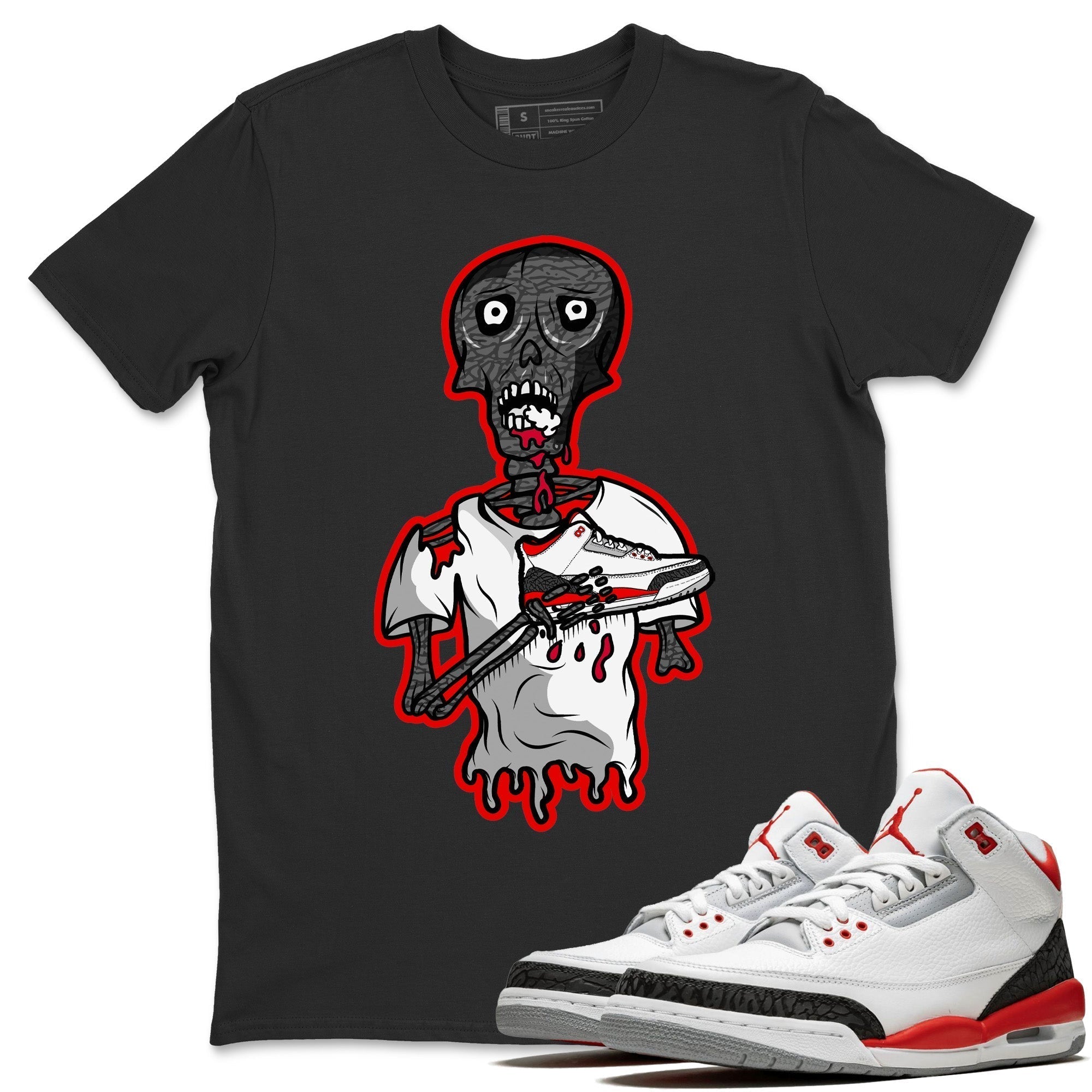 snkmatch Zombie Unisex Tops - Air Jordan 3 Fire Red