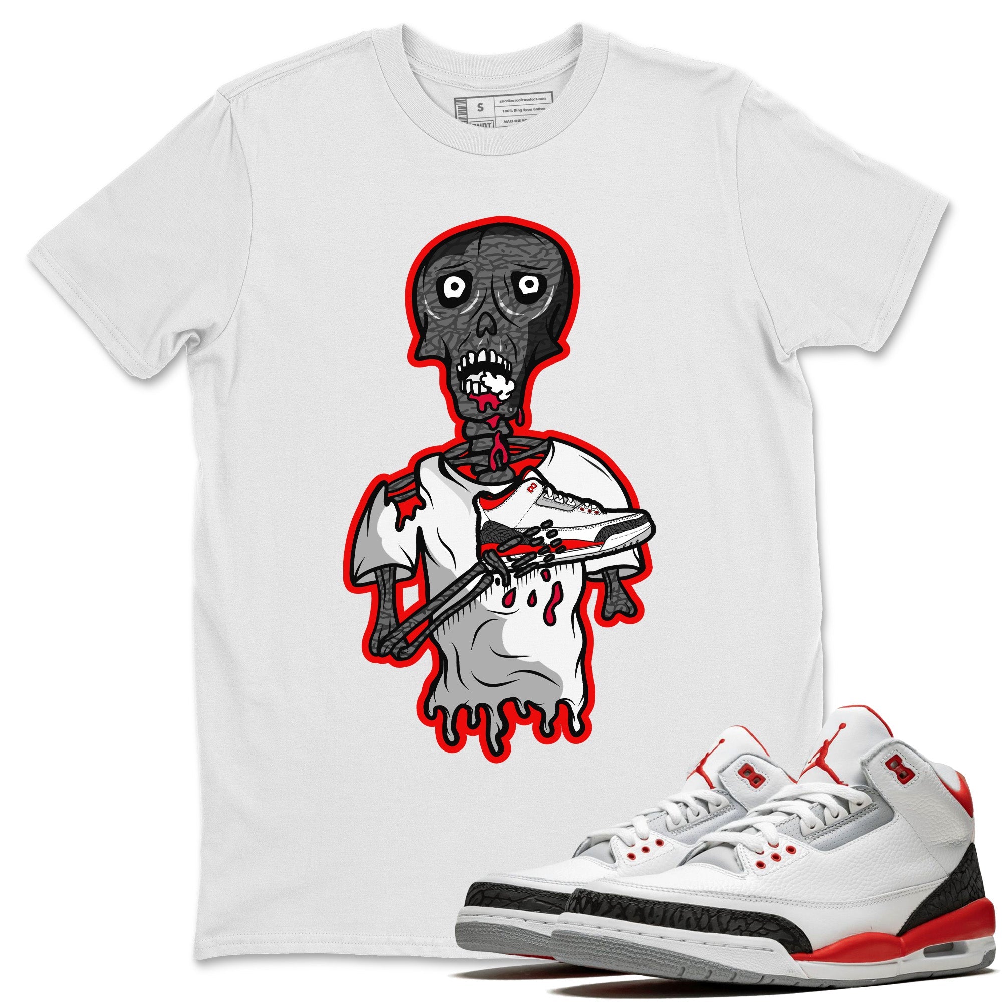 snkmatch Zombie Unisex Tops - Air Jordan 3 Fire Red