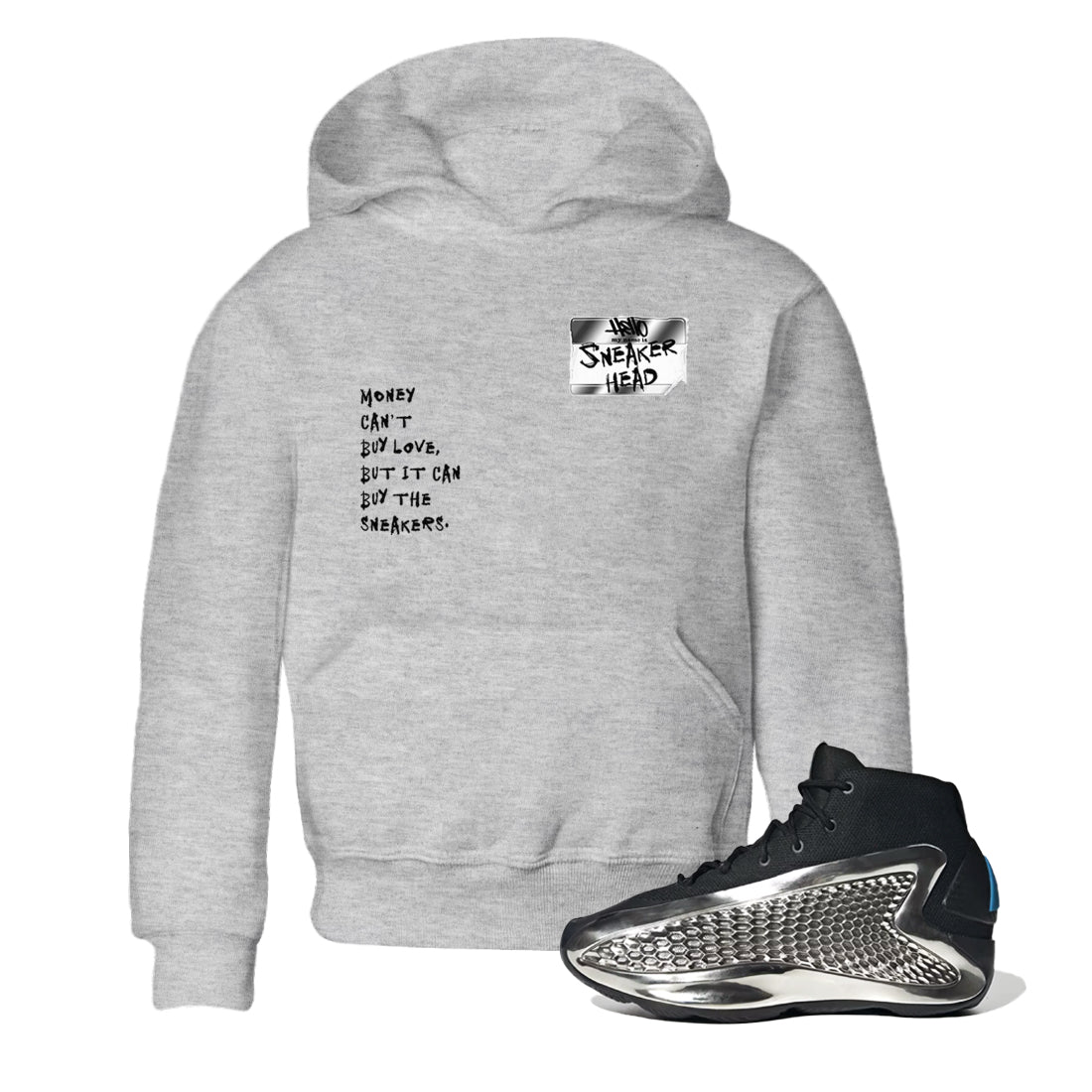 Sneakerhead Badge SNRT Sneaker Tees Kids - AE 1 Silver Metallic