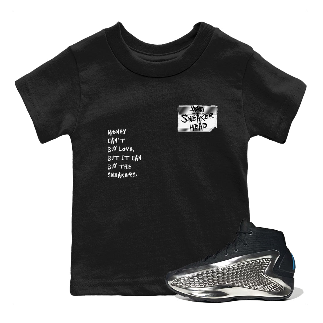 Sneakerhead Badge SNRT Sneaker Tees Kids - AE 1 Silver Metallic