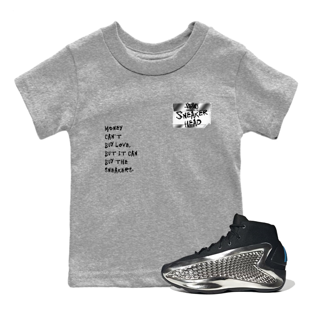 Sneakerhead Badge SNRT Sneaker Tees Kids - AE 1 Silver Metallic