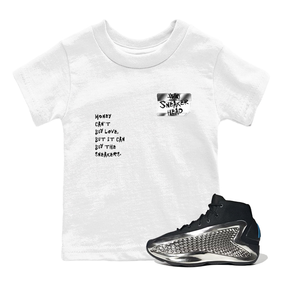 Sneakerhead Badge SNRT Sneaker Tees Kids - AE 1 Silver Metallic