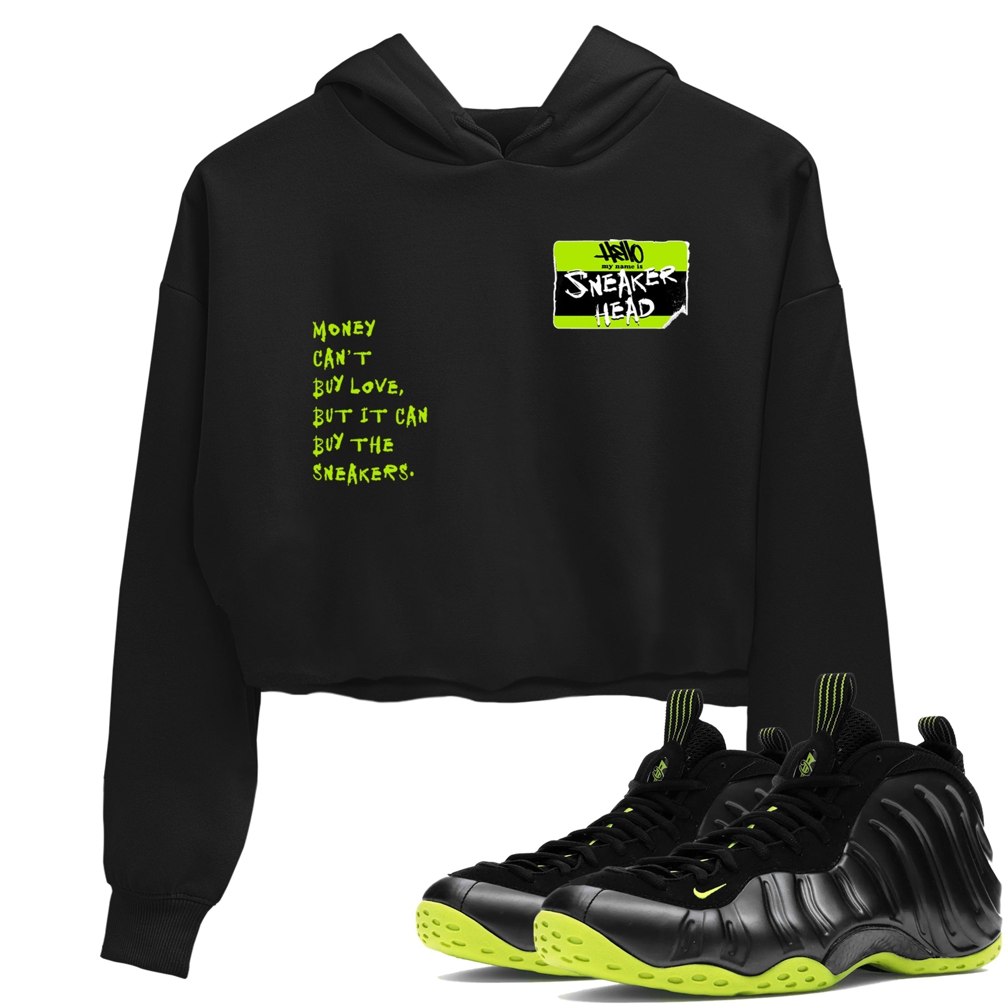 snkmatch Badge snkmatch Women's Top - Air Foamposite One Black Volt