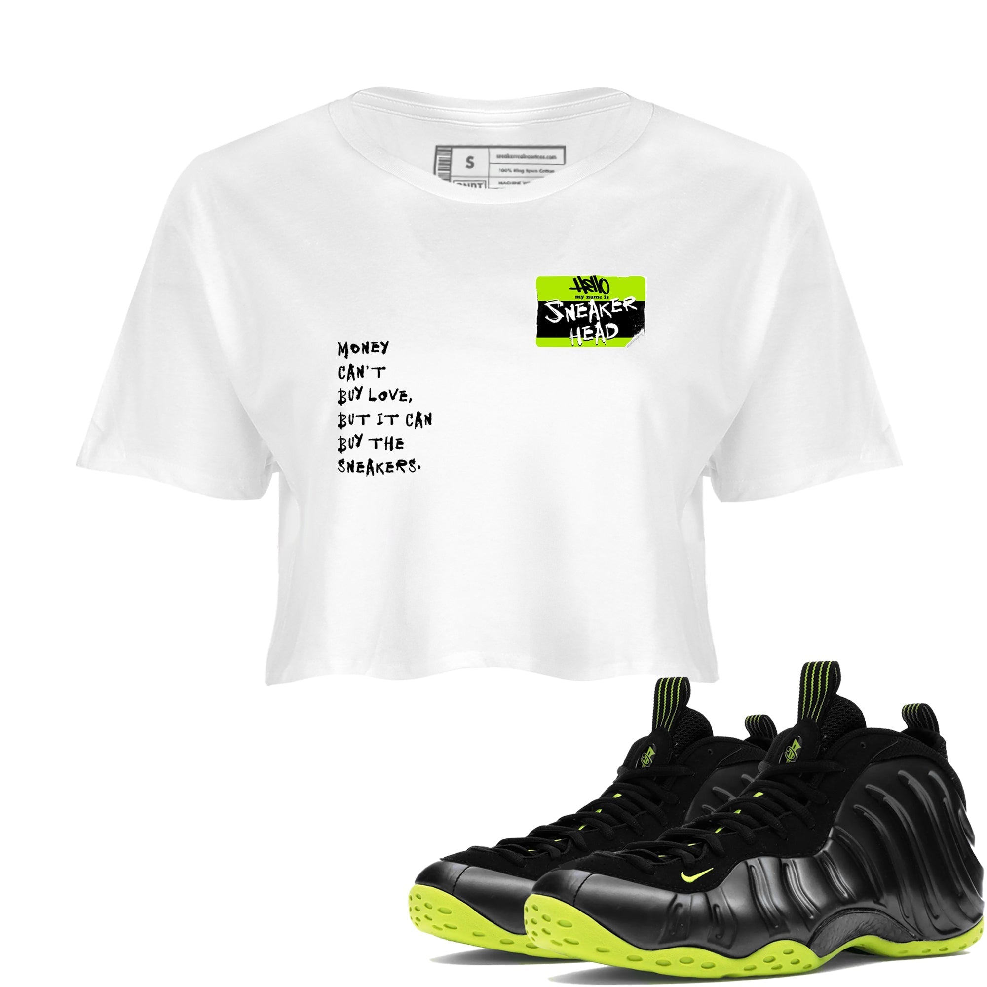 snkmatch Badge snkmatch Women's Top - Air Foamposite One Black Volt