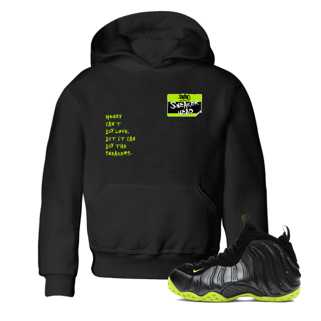 snkmatch Badge snkmatch Tees Kids - Air Foamposite One Black Volt