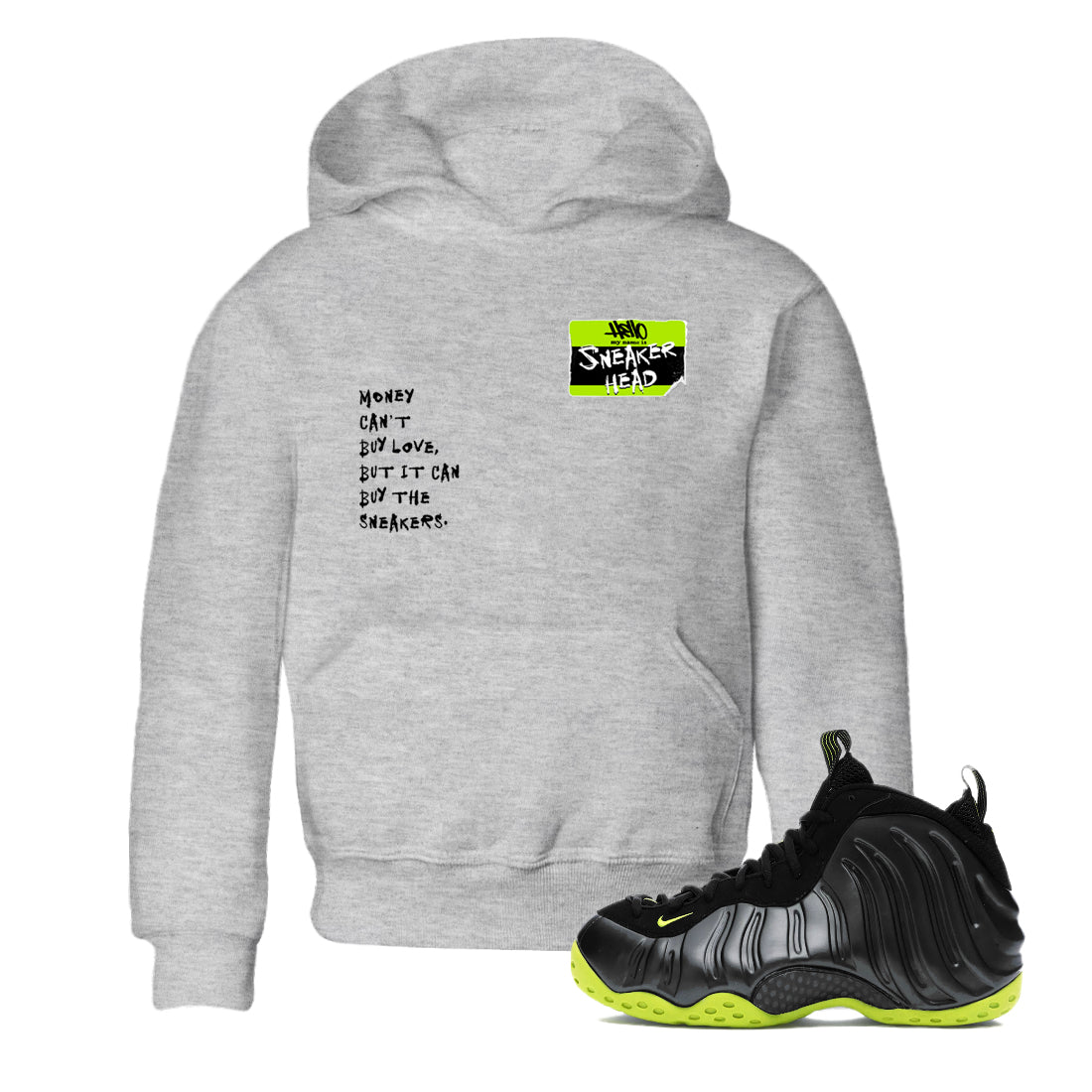 snkmatch Badge snkmatch Tees Kids - Air Foamposite One Black Volt