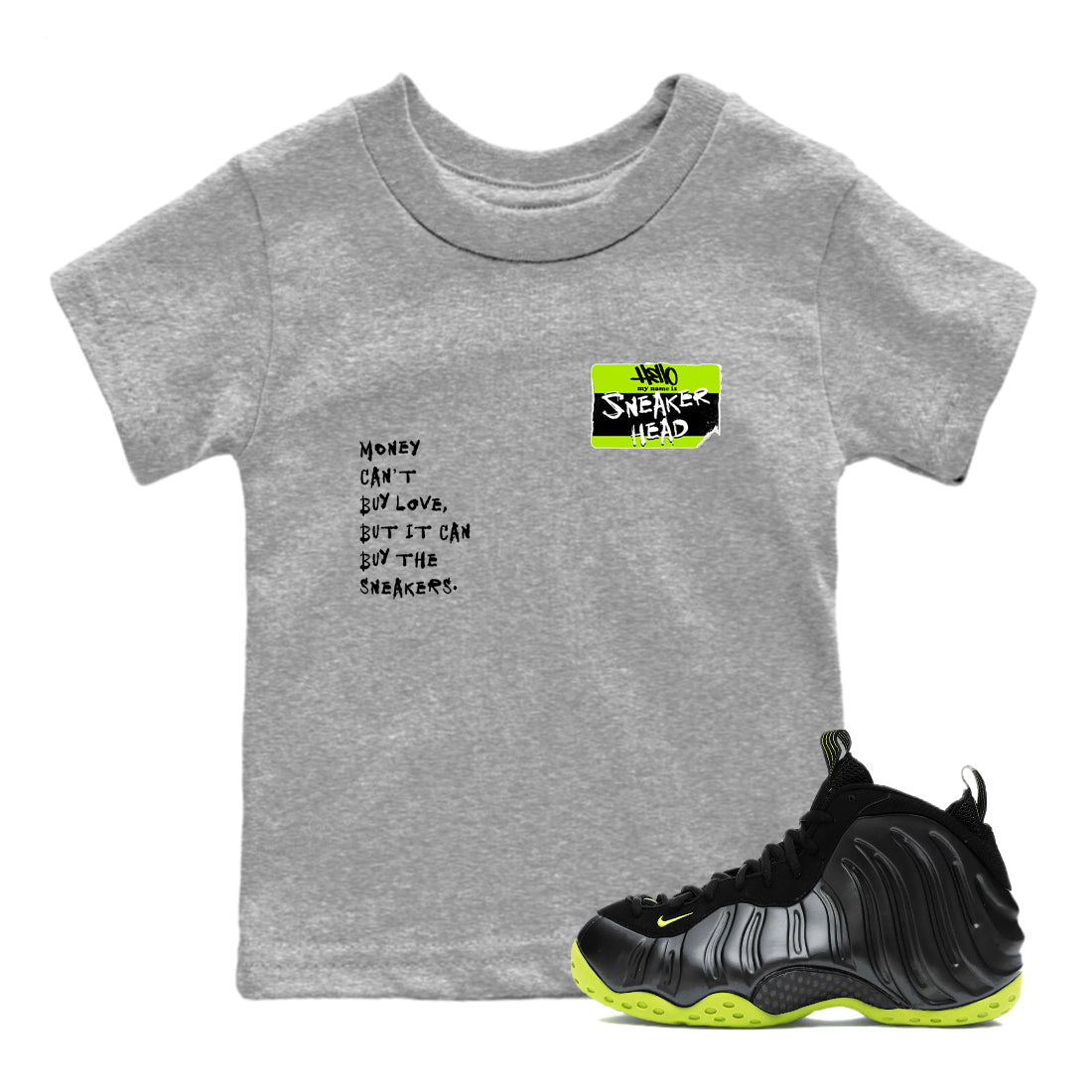 snkmatch Badge snkmatch Tees Kids - Air Foamposite One Black Volt