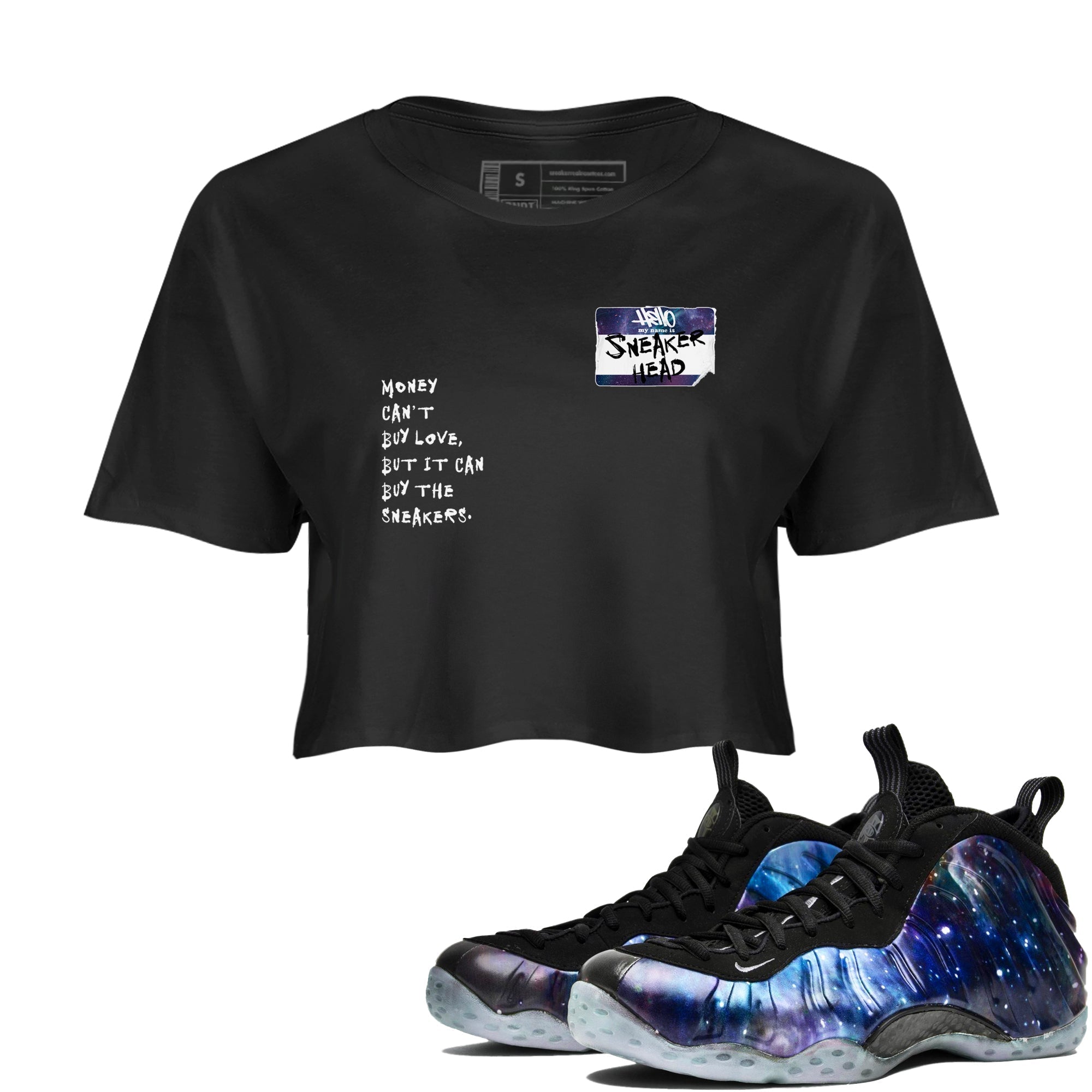 snkmatch Badge snkmatch Women's Top - Air Foamposite One Galaxy