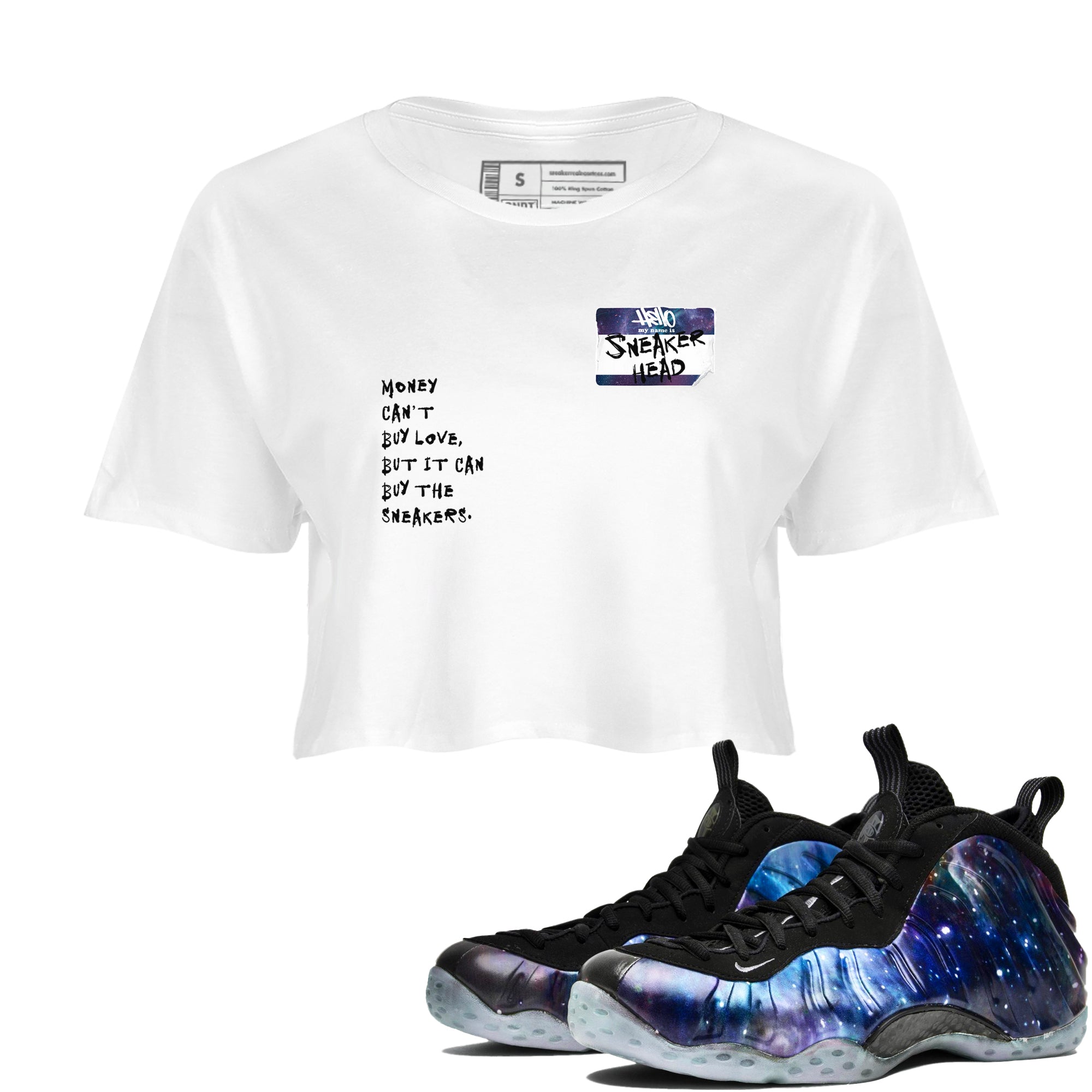 snkmatch Badge snkmatch Women's Top - Air Foamposite One Galaxy