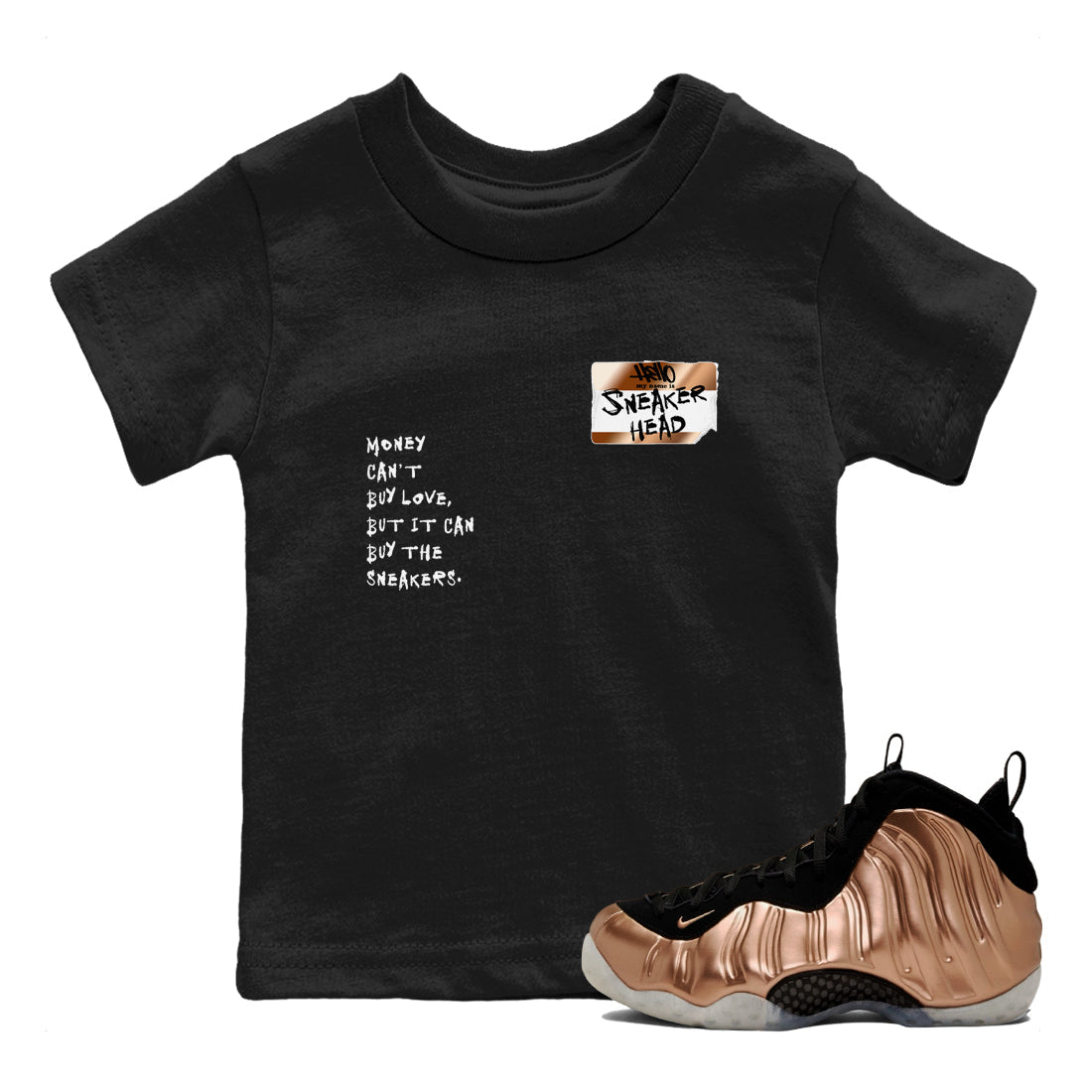 snkmatch Badge snkmatch Tees Kids - Air Foamposite One Metallic Copper