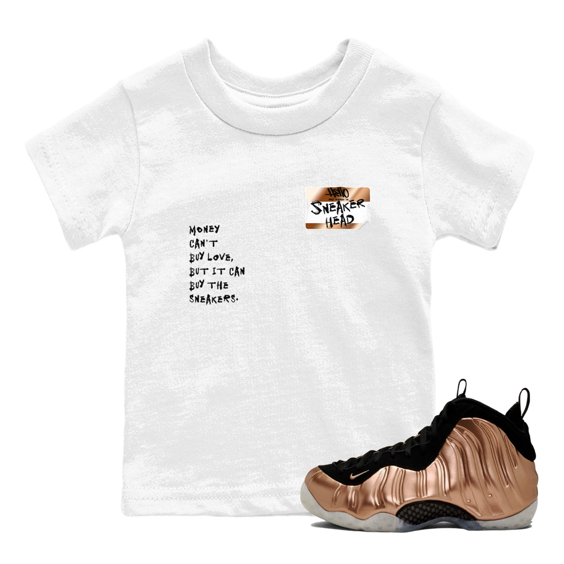 snkmatch Badge snkmatch Tees Kids - Air Foamposite One Metallic Copper