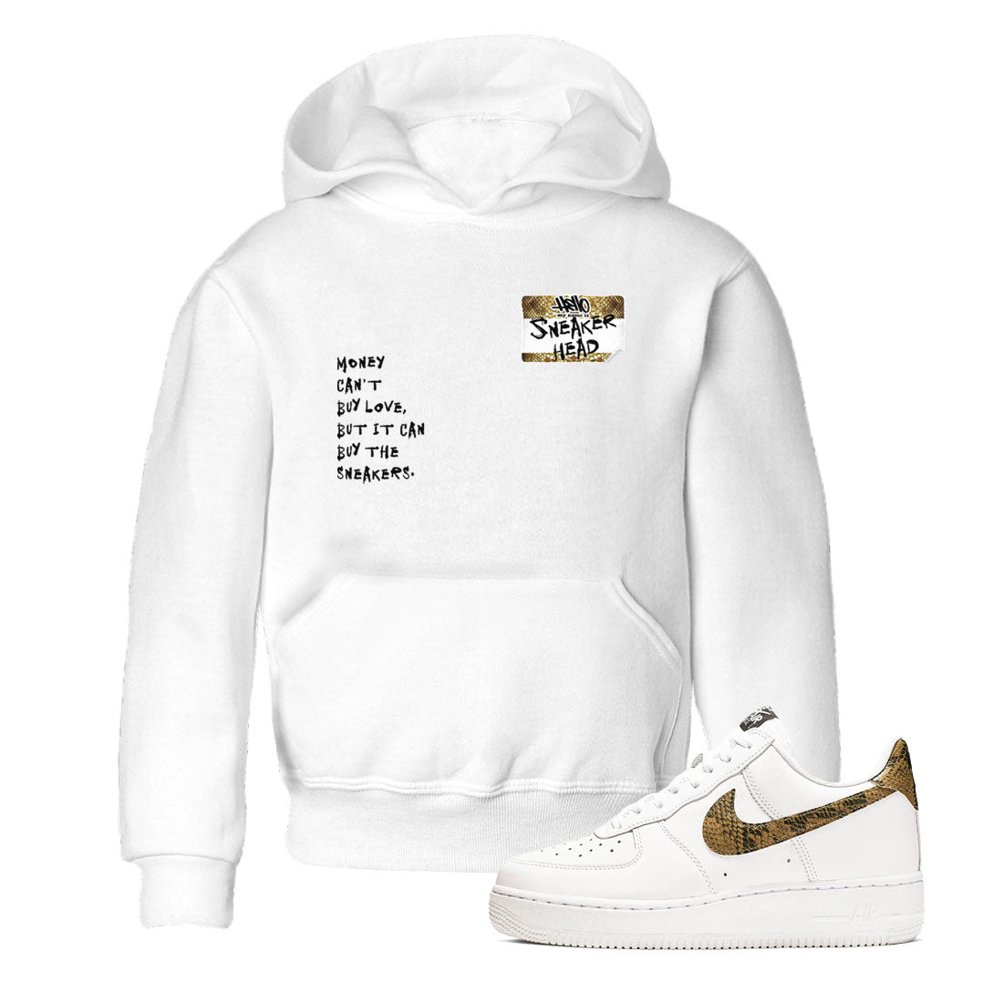 snkmatch Badge snkmatch Tees Kids - Air Force 1 Ivory Snake