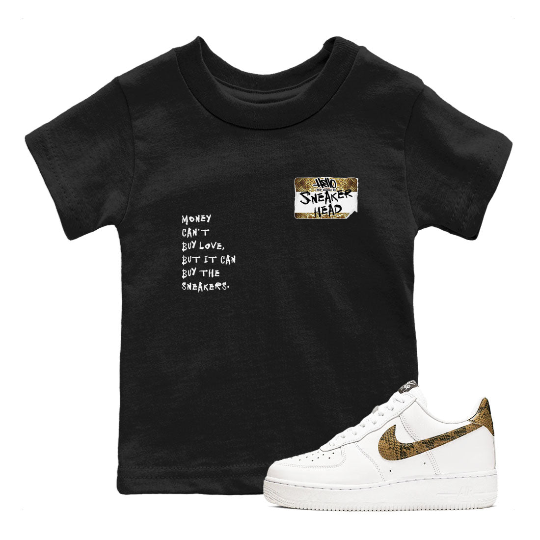 snkmatch Badge snkmatch Tees Kids - Air Force 1 Ivory Snake