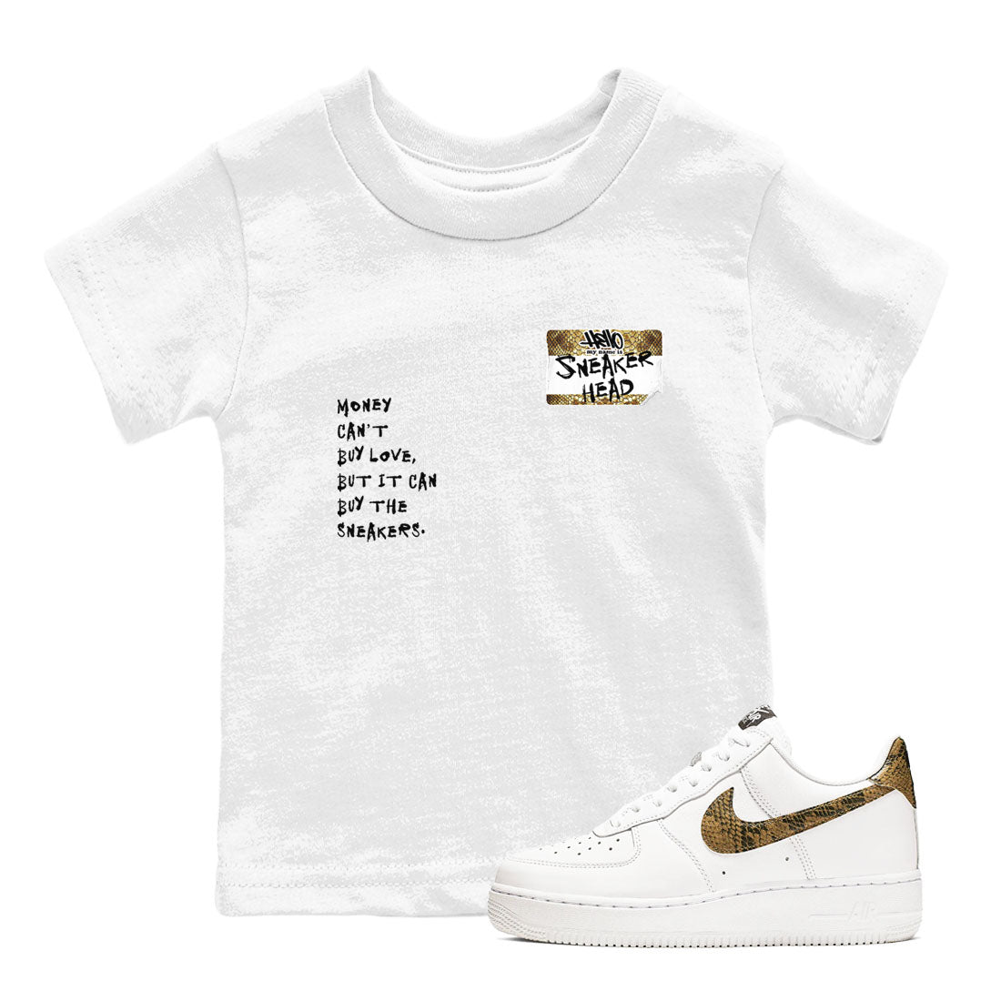 snkmatch Badge snkmatch Tees Kids - Air Force 1 Ivory Snake