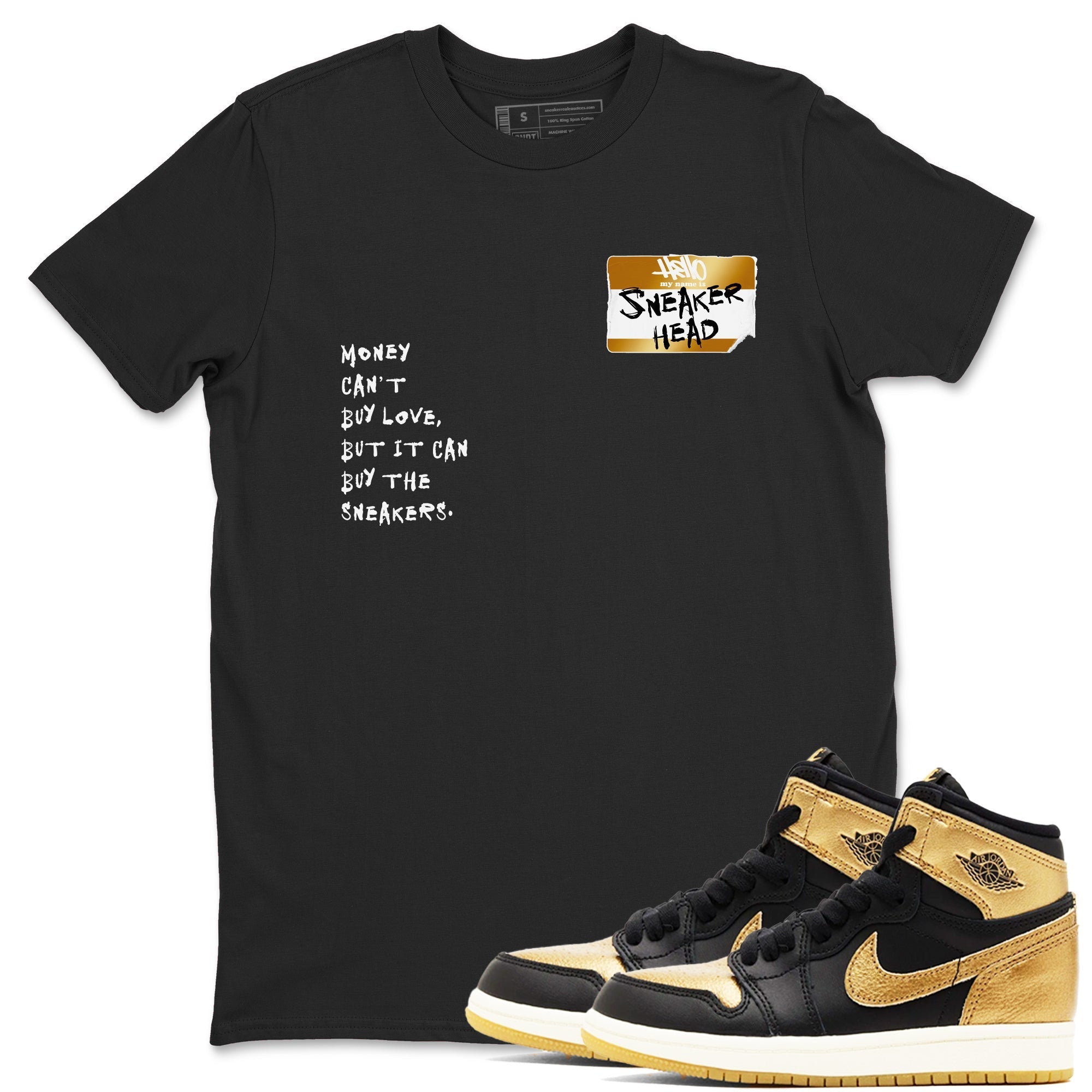 snkmatch Badge snkmatch Tees - Air Jordan 1 Black Metallic Gold