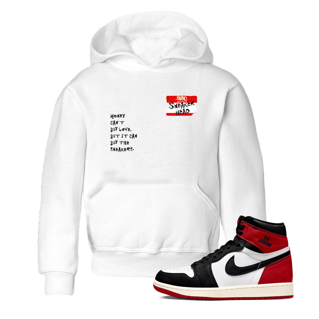 snkmatch Badge snkmatch Tees Kids - Air Jordan 1 Black Toe Reimagined