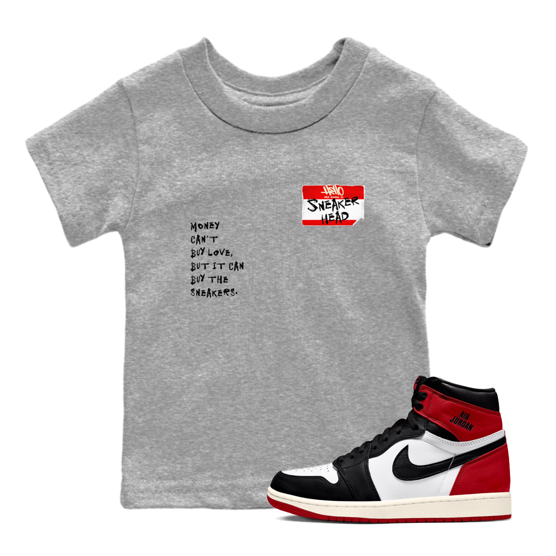 snkmatch Badge snkmatch Tees Kids - Air Jordan 1 Black Toe Reimagined