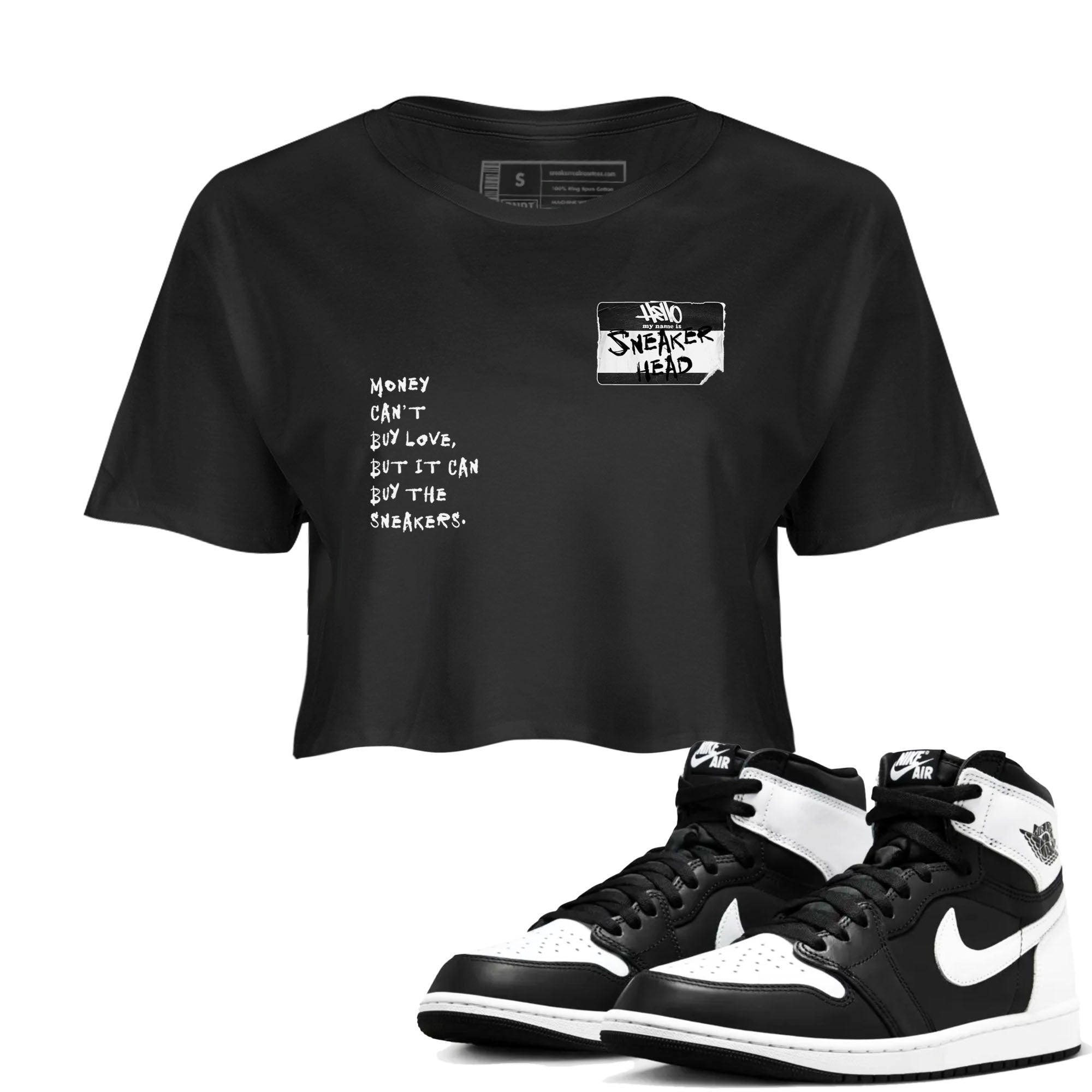 snkmatch Badge snkmatch Women's Top - Air Jordan 1 Black White