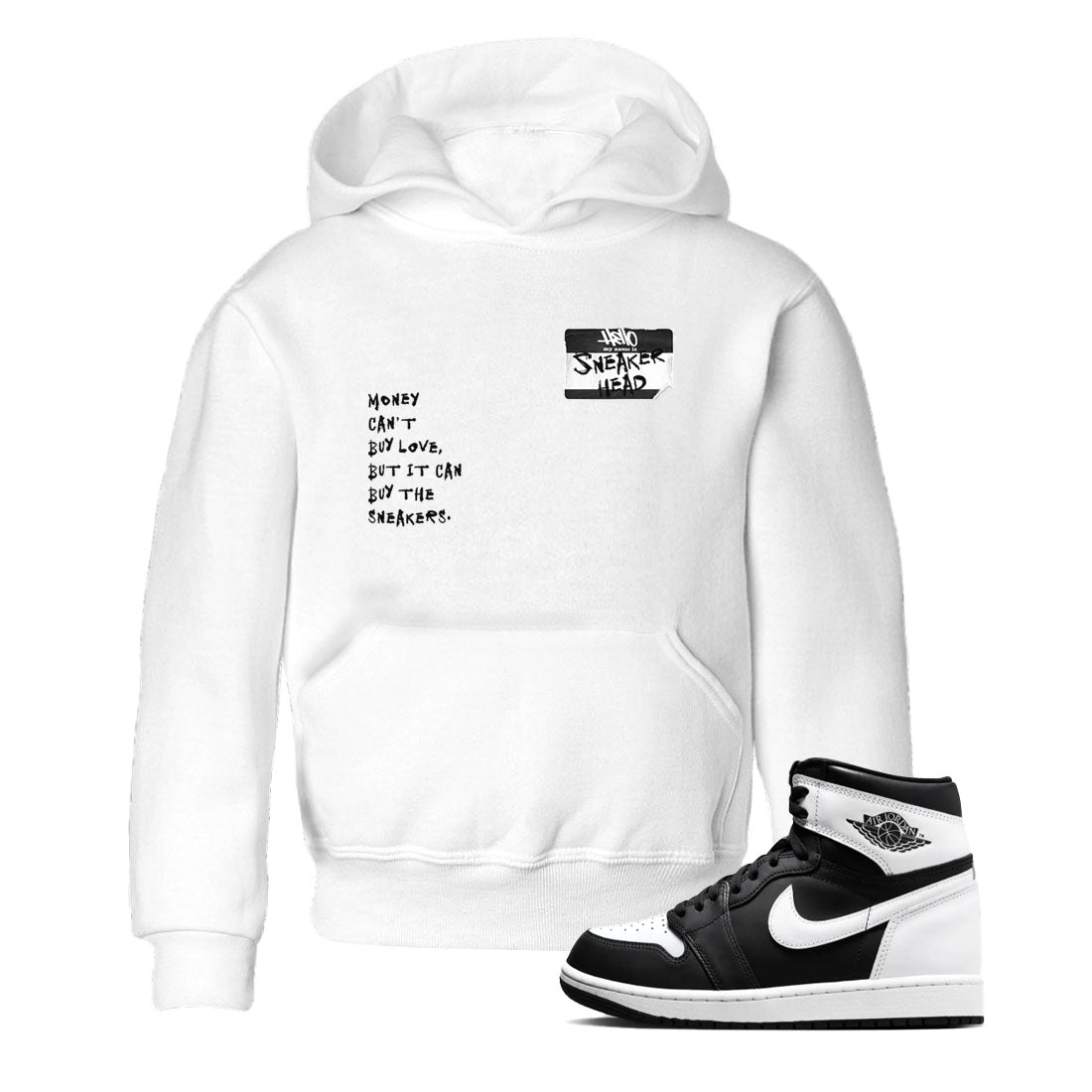 snkmatch Badge snkmatch Tees Kids - Air Jordan 1 Black White