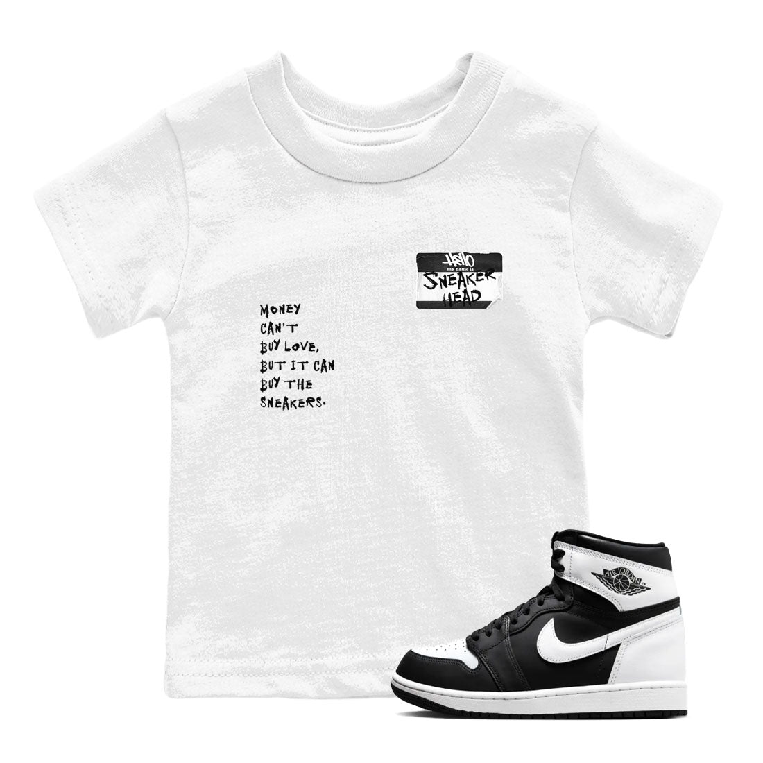 snkmatch Badge snkmatch Tees Kids - Air Jordan 1 Black White