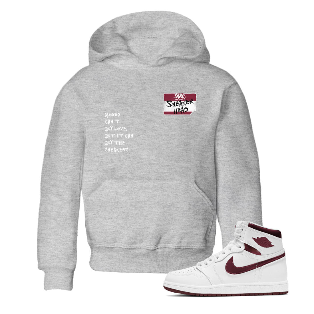 snkmatch Badge snkmatch Tees Kids - Air Jordan 1 Metallic Burgundy