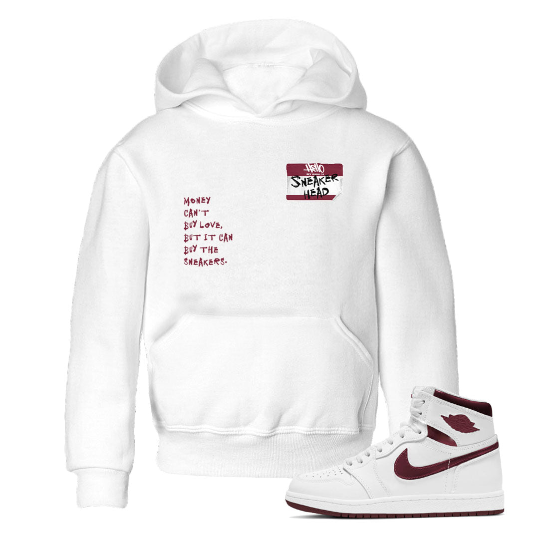 snkmatch Badge snkmatch Tees Kids - Air Jordan 1 Metallic Burgundy